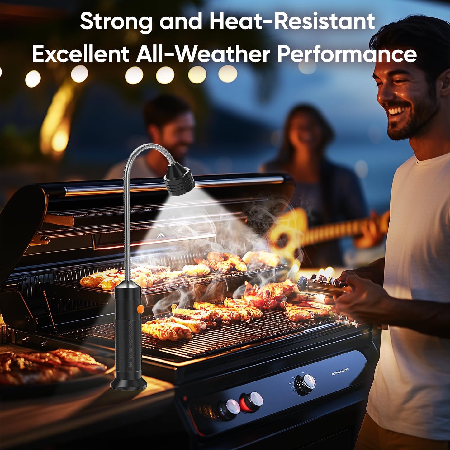 Grill Light BBQ Grilling Accessories: 2025 Unique Mens Gifts for Christmas Birthday - Cool Gifts for Dad Husband Grandpa - Outdoor Bright Magnetic LED Light Smoker Accessories Tools 2 Pack