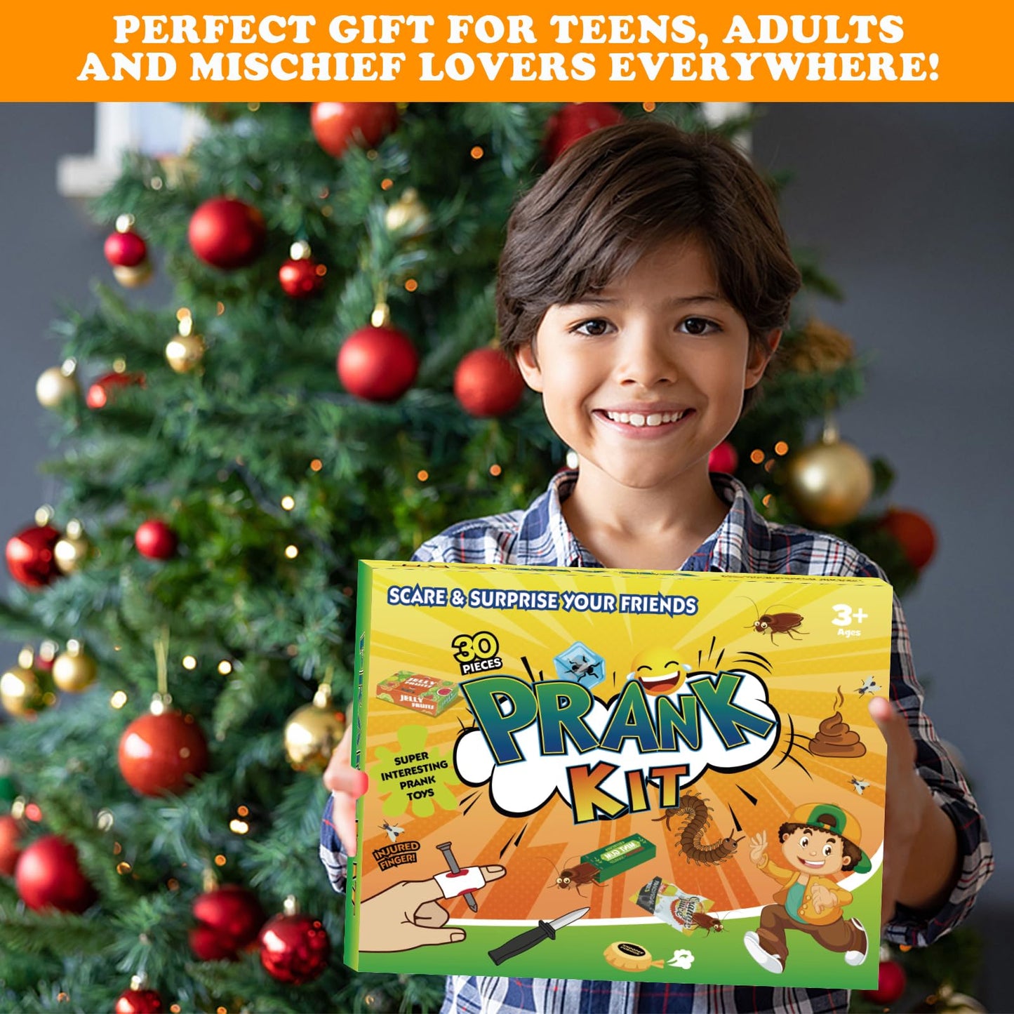 Think Wing Prank Kit Funny Gag Gifts, Joke Box Ultimate Gift Set, Practical Jokes Perfect Party Favors 30 PCS Pranks for Kids Adults, April Fools Jokes Toys