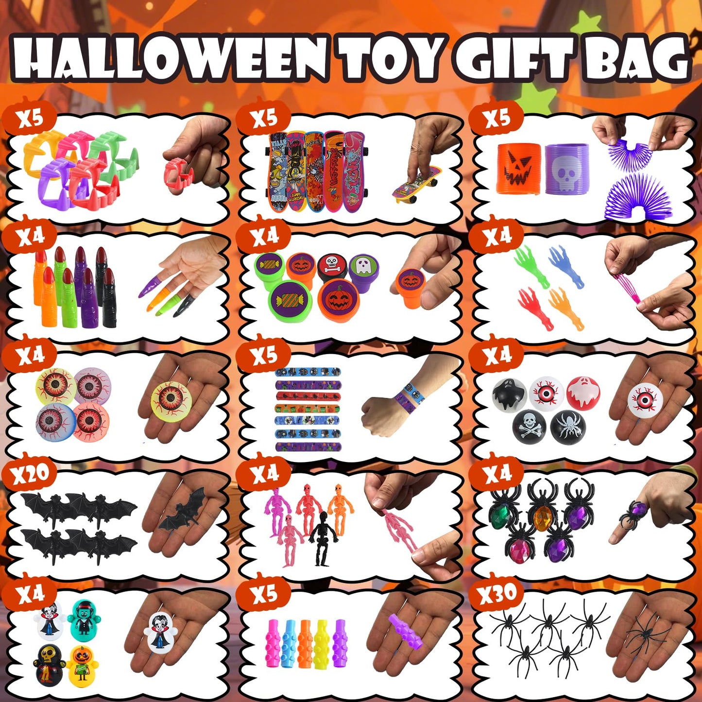 600Pcs Halloween Party Favors for Kids, Halloween Toys Bulk Fidgets for Party Supplies, Halloween Treats Non Candy, Goodie Bag Stuffers, School Gifts Classroom Carnival Prizes, Treasure Box Toy Chest