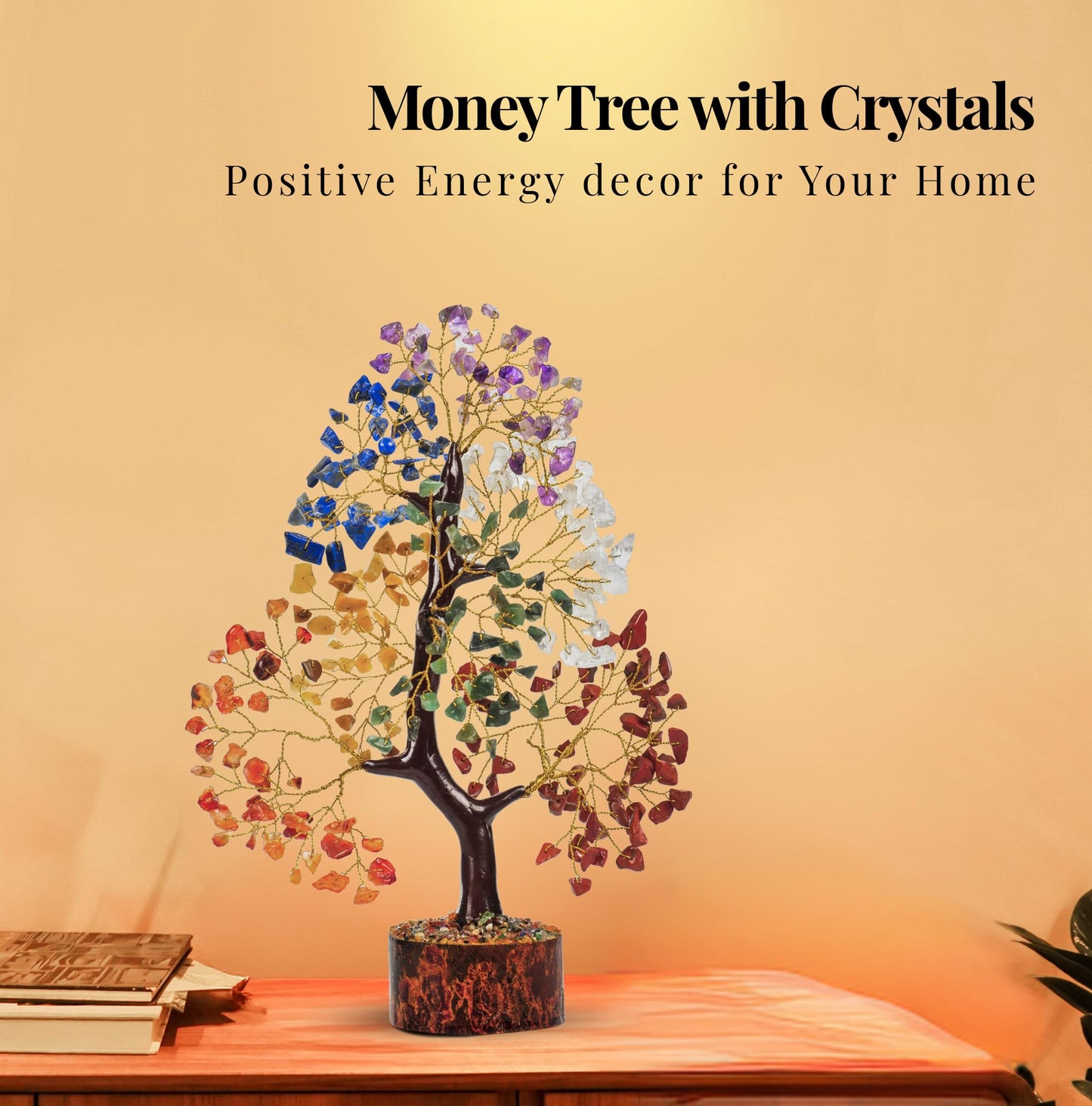 PYOR 7 Chakra Tree of Life, House Warming Gifts New Home, Birthday Gifts for Women, Healing Crystals, Money Tree, Home Office Decor, Office Desk Accessories, Crystals and Healing Stones