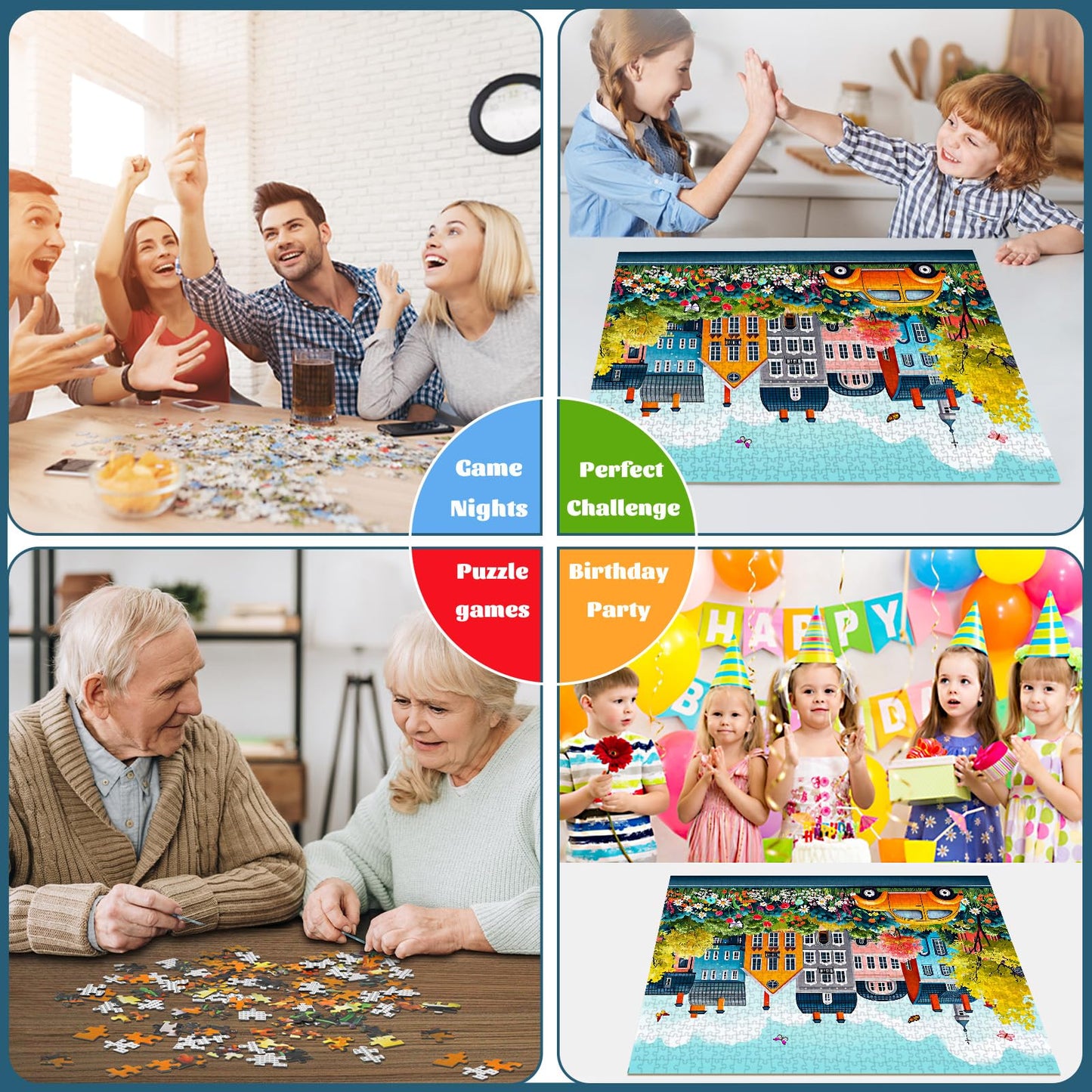 TangMosaic 1000 Piece Puzzle for Adults, Small Town Scenery Jigsaw Puzzle, Impossible Puzzles Game, Interlock Perfectly No Dust, Home Decoration Puzzle, Gift for Friends Parents Kids Couples