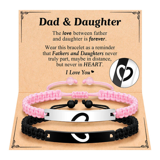UPROMI Dad Gifts from Daughter, Father Daughter Bracelet Valentines Fathers Day Christimas Birthday Gifts for Dad Daddy Ideas