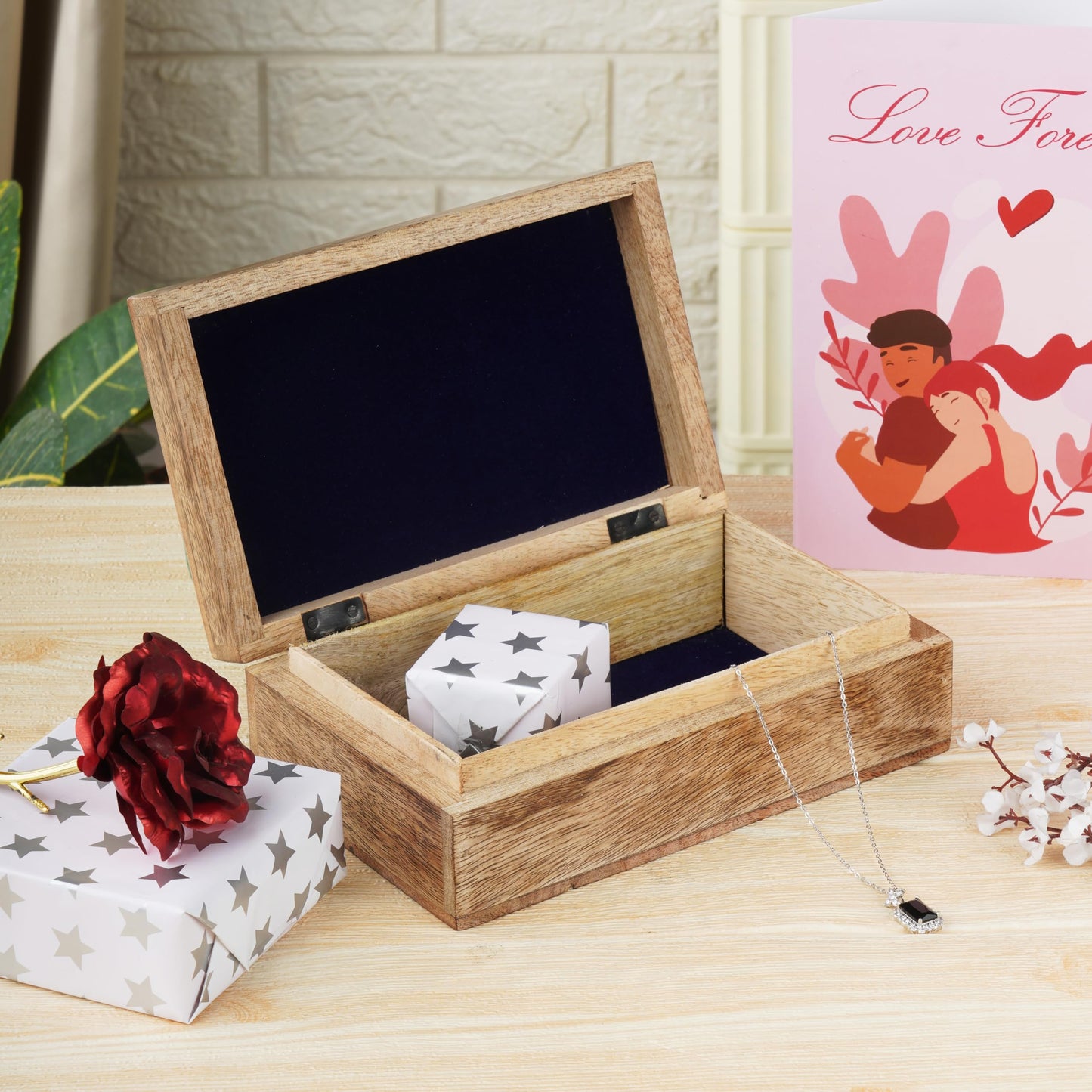 Ajuny Hand Crafted Wooden Decorative Jewelry Box - Butterfly Design Carved Multipurpose Handmade Treasure Chest Trinket Holder Keepsake Storage Organiser Best Gift 8x5 Inch