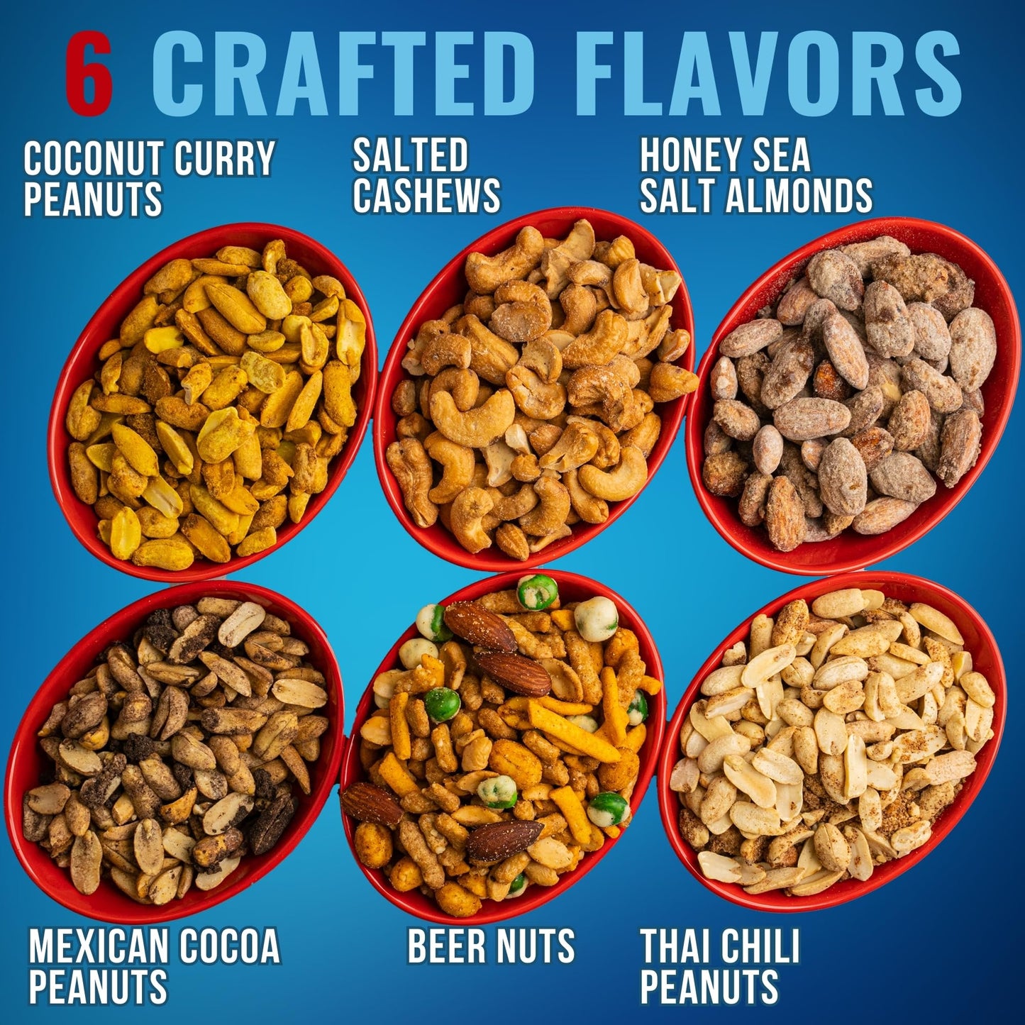 Gourmet Nut Gift Box for Men - 6 Unique Handcrafted Snacks, Ideal Gift for Dad, Birthday, or a Bold Snack Adventure