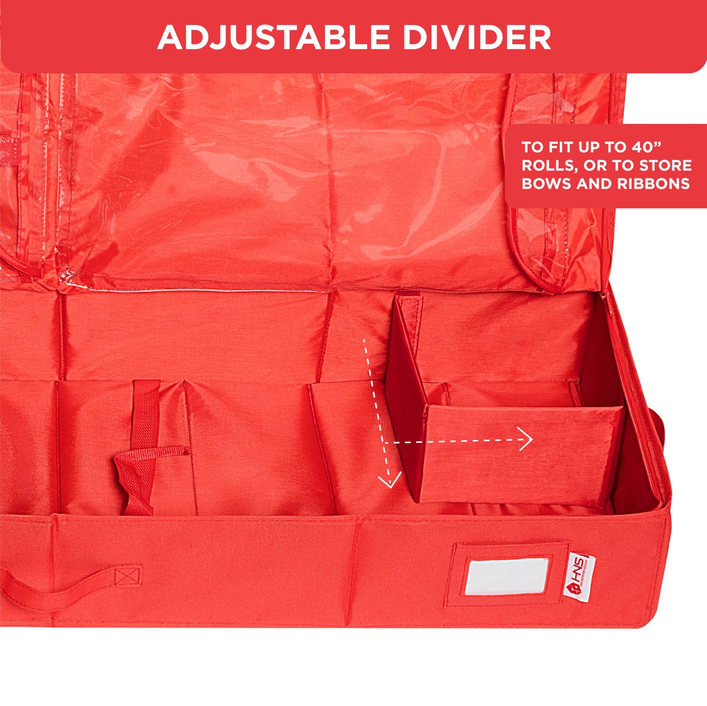 Premium Wrapping Paper Storage Container -Durable Material 600D tear-proof - Fits up to 27 Paper Rolls -Extra Pockets for Ribbons & Bows. Underbed Gift Wrap Organizer, Ideal for Holiday Christmas, etc