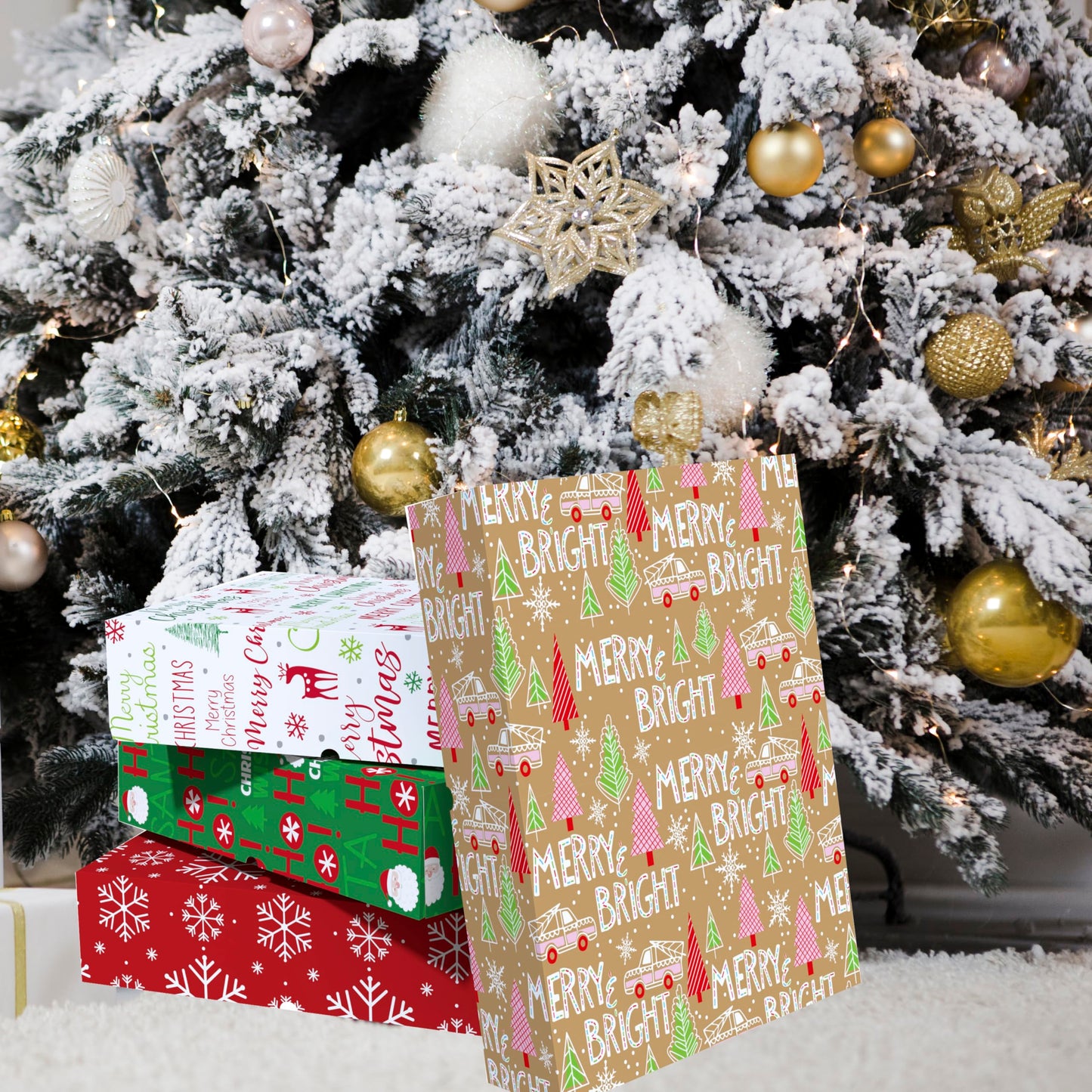 CoroRio 12 Pack Extra Large Christmas Gift Boxes with Lids for Presents- 17x13x4 Inch Premium Deep Christmas Clothes Boxes for Wrapping Gifts, XL Clothing Gift Boxes for Present, Robes, Shirts, Blanket, Lingerie, Sweaters or Coat