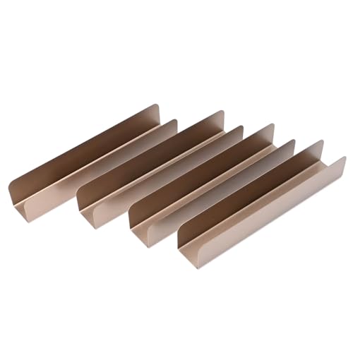 4PCS Cookie Cutter Long Non- Stick, Rectangle Cookie Cutters, Carbon Steel Cookie Mold, U Shape Biscuit Cake Bread Mold for Baking Fondant Baguette Dessert, 9.5"x1.8"x1.6"