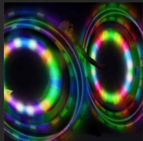 LED POI Balls Fiber Optic Lights USB Rechargeable 20 Vibrant Color Light Modes and Flashing Patterns Soft Spinning Balls Poi LED Optic Fiber Light Poi and More