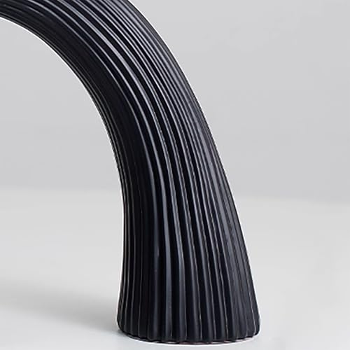 Modern Black and White Ceramic Sculpture - Abstract Art Centerpiece for Dining Table, Coffee Table Decor, Home & Office (Black)