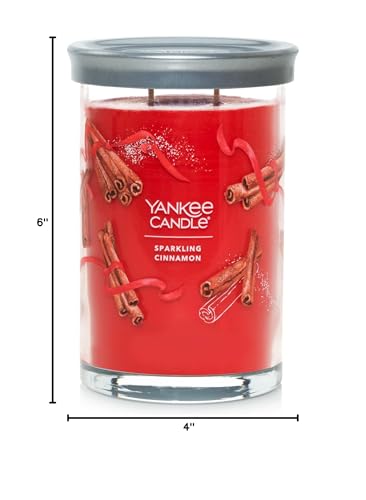 Yankee Candle Large Tumbler Scented Candle with up to 80 Hour Burn Time, Premium Plant Wax Blend for Consistent Burn, 20 oz Tumbler Candle with Room Filling Fragrance, Sparkling Cinnamon