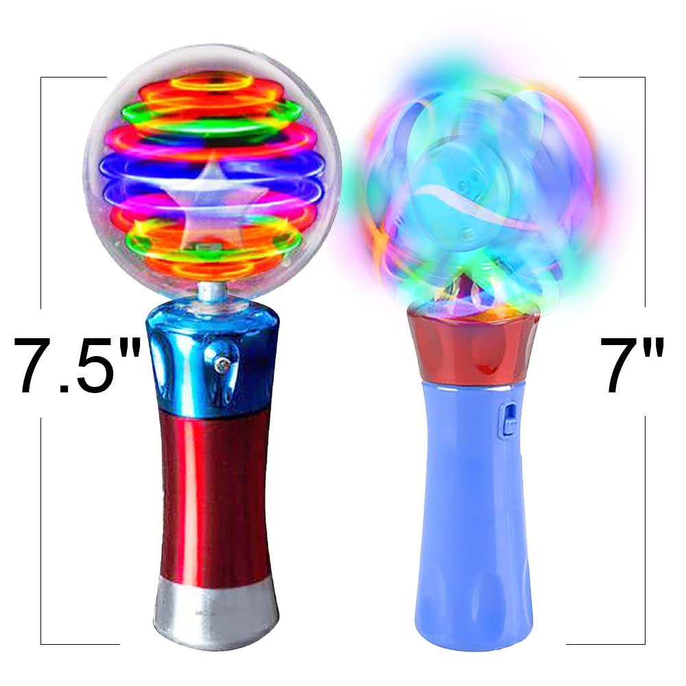 ArtCreativity Light Up Magic Ball Wand & Spinning Light Wand Set – LED Light Spinner Wands for Kids, Includes Flashing Light Up Spinner, Thrilling Colors, and Batteries Included