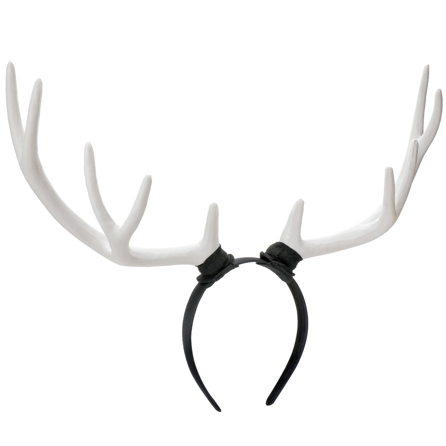 MOSTORY White Antler Horns Headband - Reindeer Headband Big Deer Horn Hairband for Halloween Renaissance Renfaire Accessory Cosplay Photo Shoot