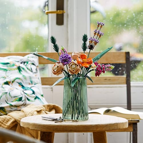 LEGO Icons Flower Bouquet Building Set - Artificial Flowers for Decoration for Home and Display, Ages 18+ - Small Fake Flowers for Table, Desk, Office - Gift for Birthdays - 10280
