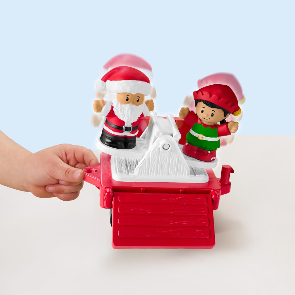 Fisher-Price Little People Toddler Toy Musical Christmas Train with Santa Elf & Reindeer Figures for Pretend Play Kids Ages 1+ Years (Amazon Exclusive)