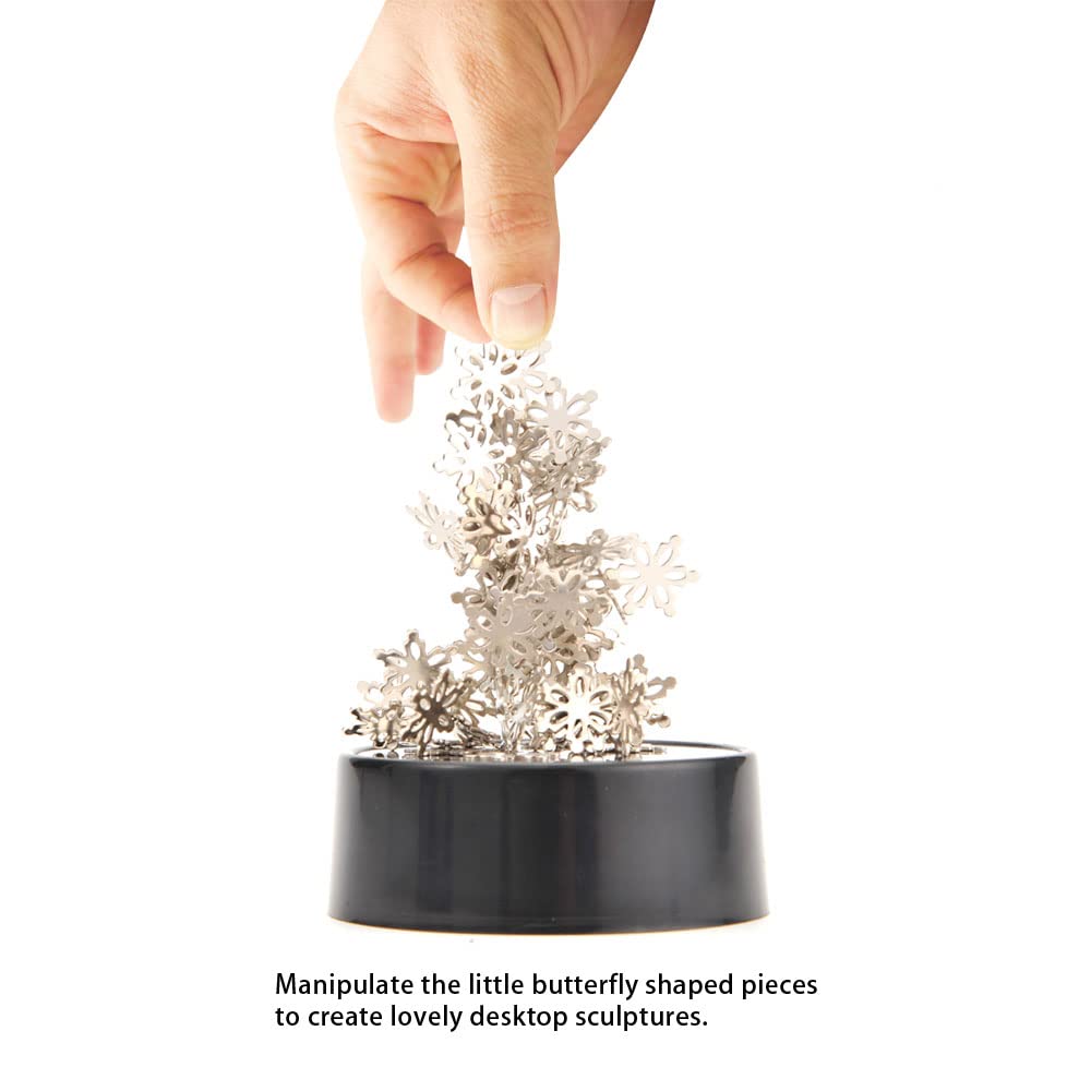 PowerTRC Toy Magnetic Desktop Sculpture (Snowflakes) | Mini Magnetic Art Decoration for Desktop | Fun Stress Relief Office Gift (2 Packs)
