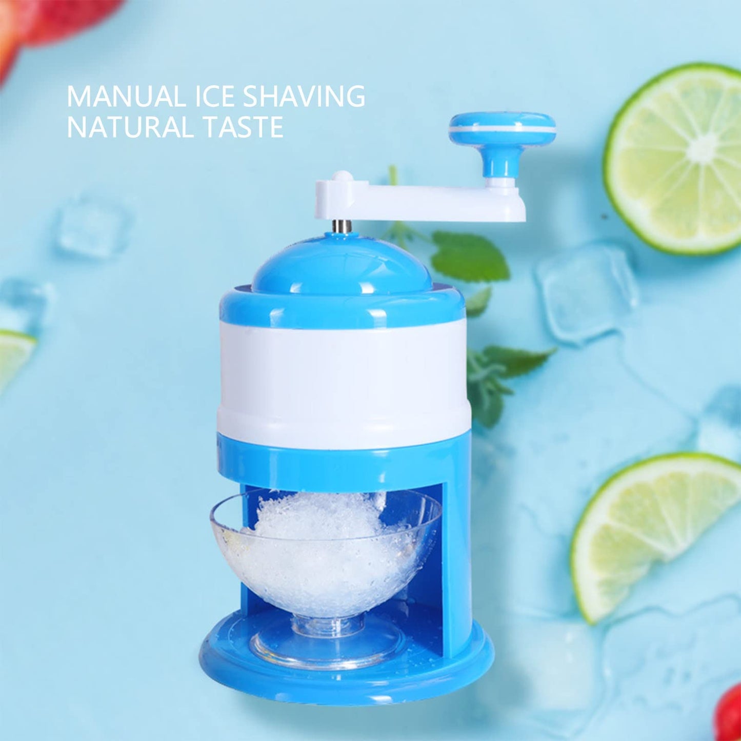 wOUSUNLy Hand Crank Ice Crusher, Shaver & Snow Cone Maker, Mini Home Ice Crusher Small Sludge Maker, Portable Home Smoothie Maker for Home, Party, Bar, Restaurant
