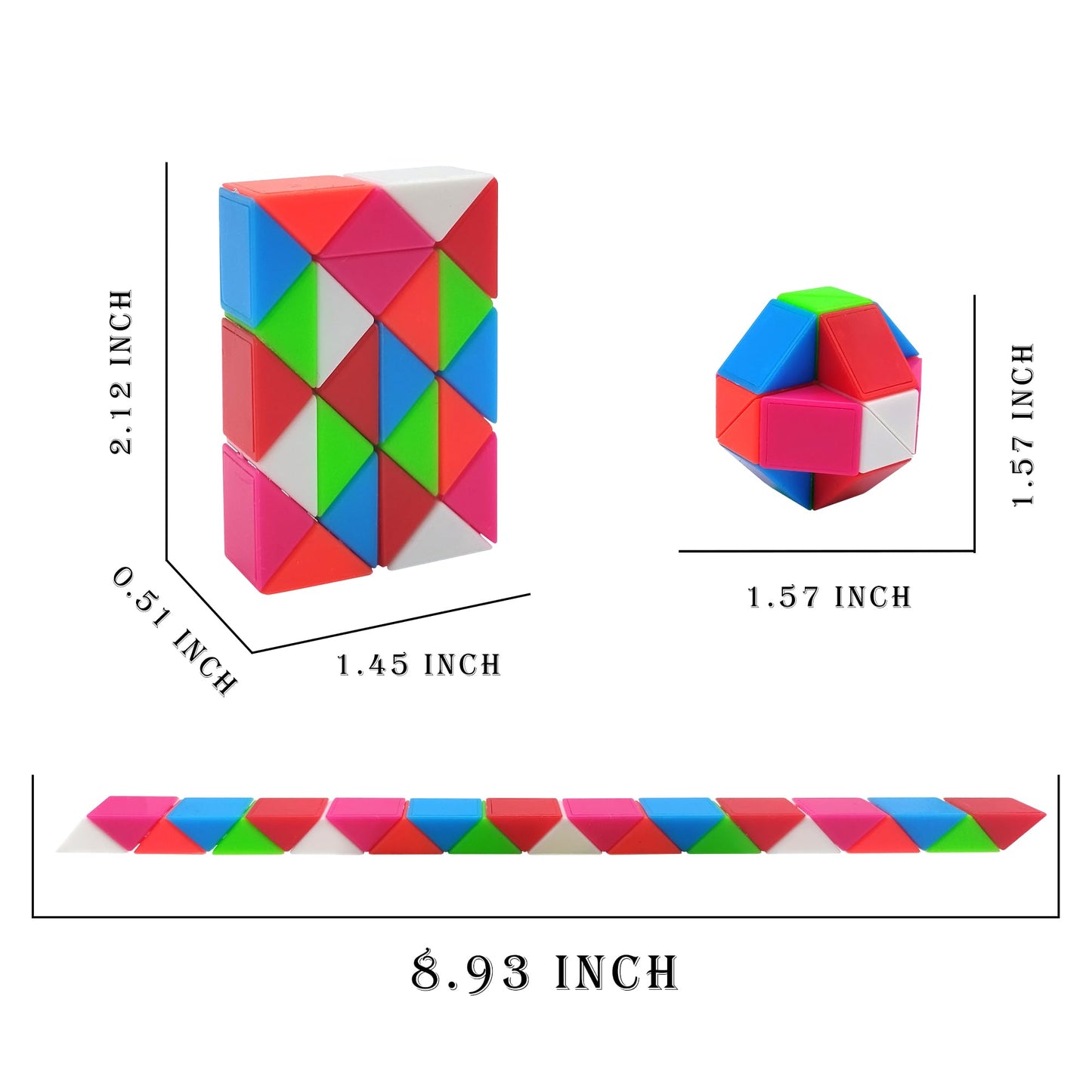 Aubrogo Party Favors -30Pcs Fidgets Snake Cube Puzzles Toy for Goodie Bags, Boys Stocking Stuffers, Bulk Fidgets Toy Treasure Box Classroom Prize Birthday Back to School Students Gifts