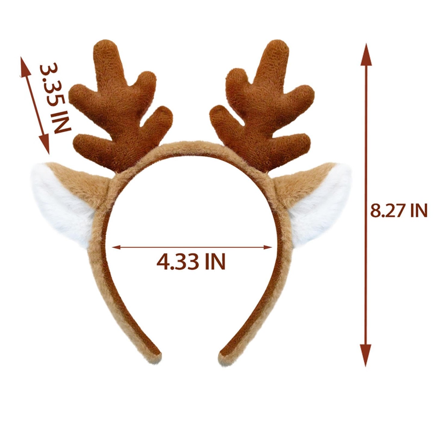 SIOTMERA 4 Pack Reindeer Antlers Headband Fluffy Animal Deer Ears Hairband Party Trips Cosplay Washing for Christmas Halloween