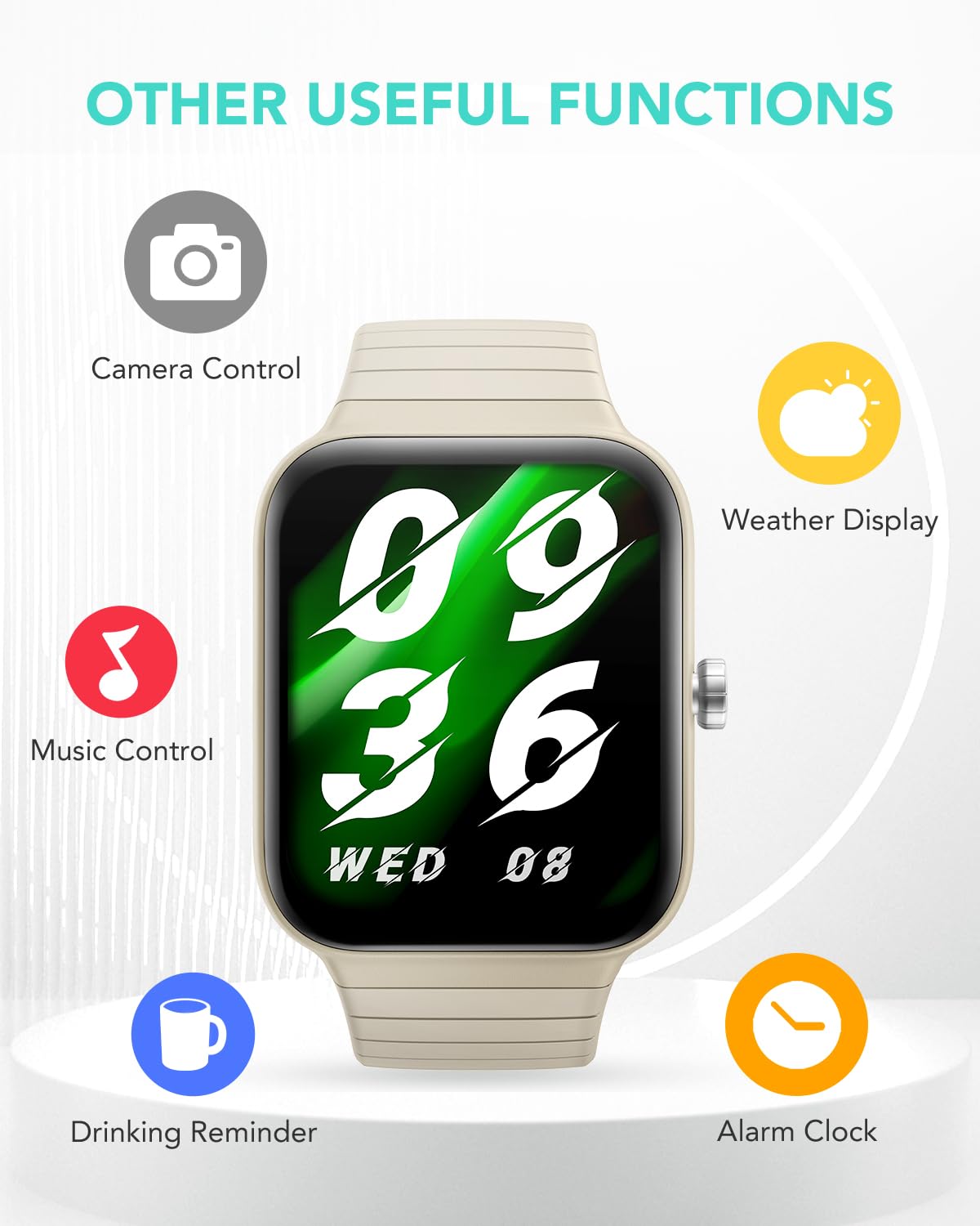 Smart Watch for Women Men with 2 Bands, Alexa Built-in 1.8" Smartwatch (Answer/Make Call) 100+ Sports Fitness Watch with Heart Rate SpO2 Monitor IP68 Waterproof iOS Android Compatible