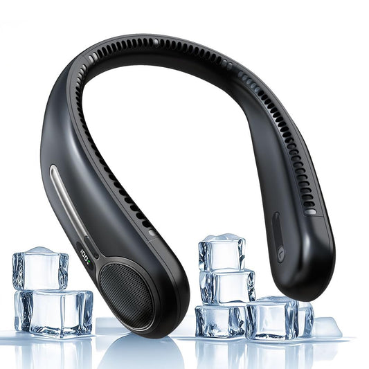 Portable Neck Fan,Gift Ideas,Personal Wearable Bladeless Fan,360° Cooling,LED Display,4-Speeds,6000mAh Rechargeable,Powerful Wind,Outdoor Travel Camping,Birthday Gifts for Men Women Dad Mom (Black)