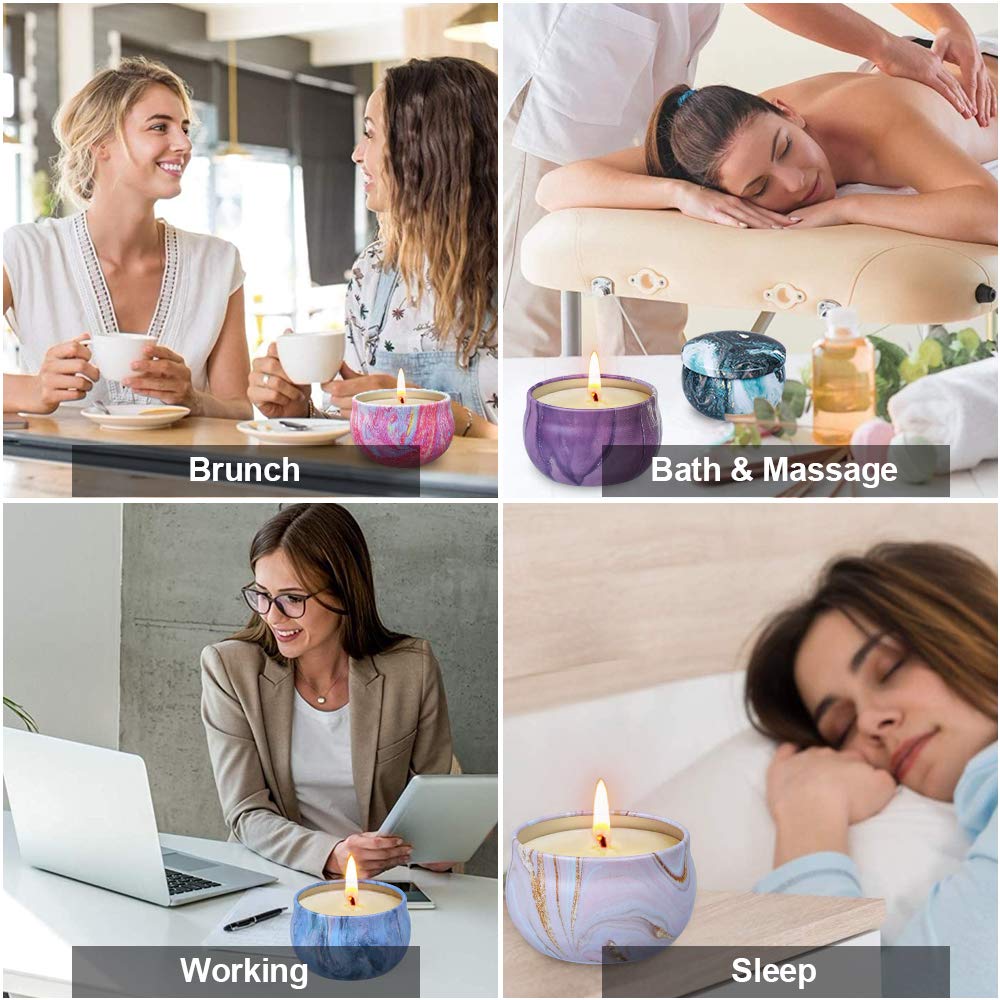 Scented Candles Gifts Set for Women, 9 Pack Aromatherapy Candles Pack Soy Wax with Essential Oil Include Lavender, Jasmine and Vanilla for Bridesmaid, Birthday, Valentine's, Mother's Day, Bath, Yoga