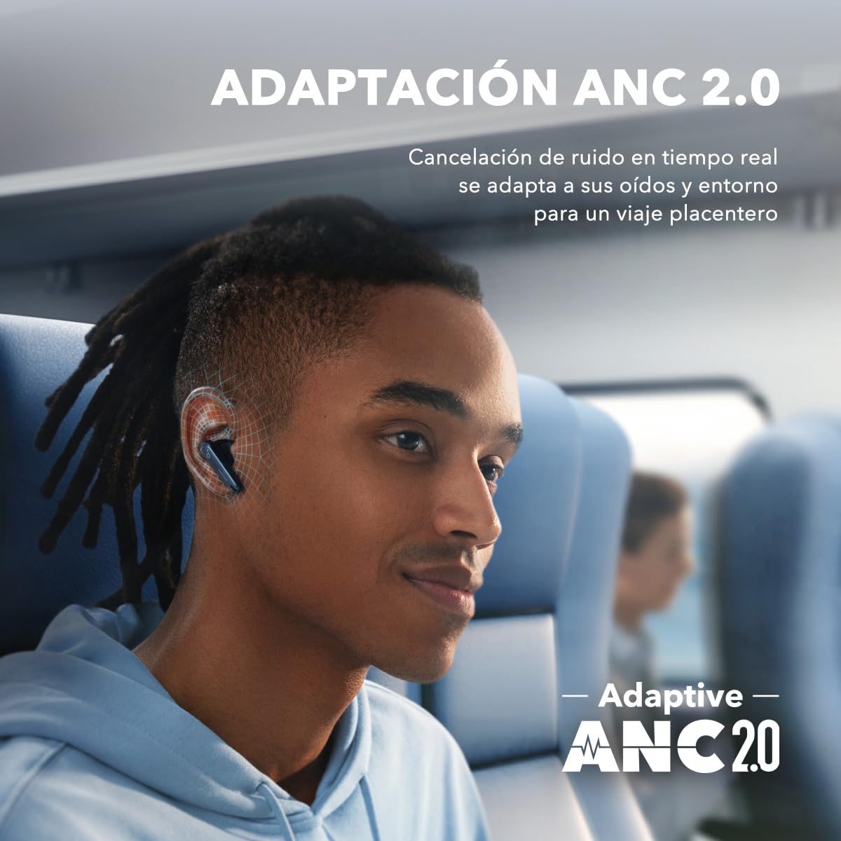 Soundcore by Anker Liberty 4 NC Wireless Earbuds, 98.5% Noise Reduction, Adaptive Noise Cancelling to Ears and Environment, Hi-Res Sound, 50H Battery, Wireless Charging, Bluetooth 5.3