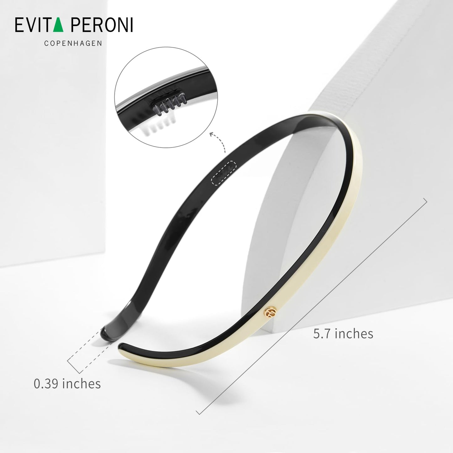 EVITA PERONI Hair Band Designed for Eyewear Black and Off White Glasses headband No Pressure, No Headache, Comfortable Headbands for Women Non Slip, Head Bands for Women's Hair