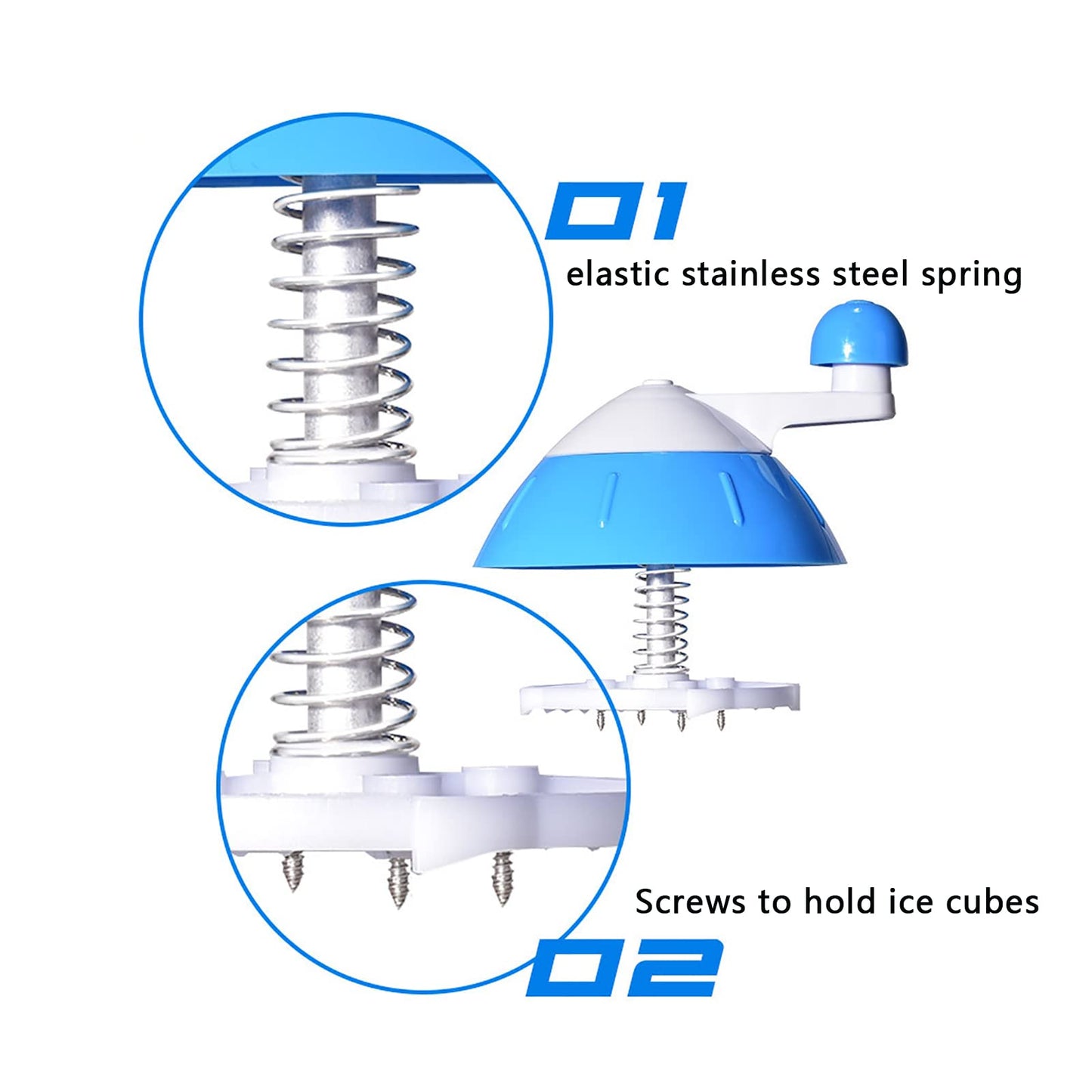 PAILON Household Hand Crank Ice Shaver Machine, Mini Manual Ice Crusher, Portable Ice Shaver and Snow Cone Machine, for Snow Cone, Slush, Shaved Ice