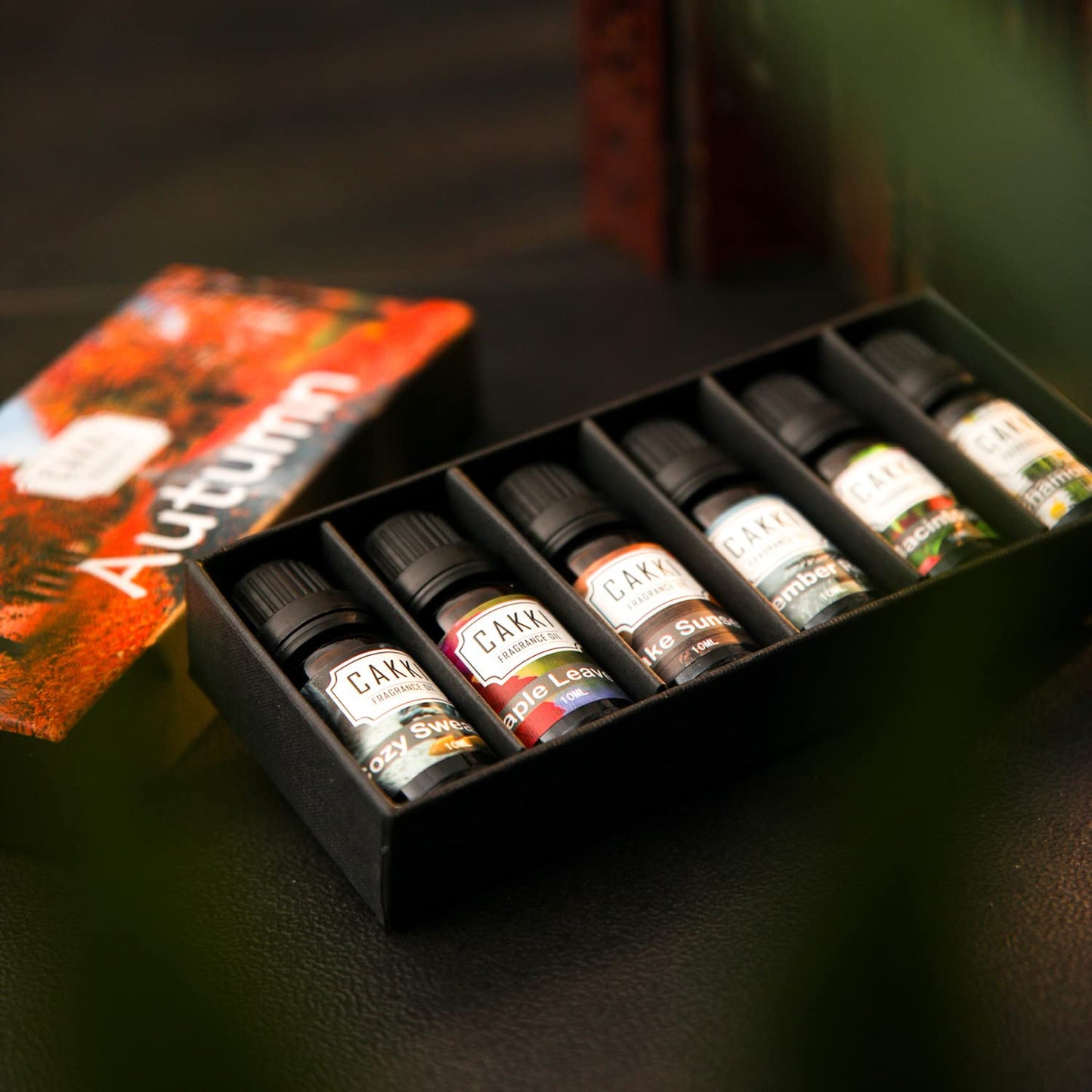 Autumn Essential Oils for Diffusers for Home, CAKKI Fragrance Oils Set, 6 Fall Scents, Natural Aromatherapy Oils, for Candles Making, for Soaps Making, for Humidifiers, 6x10 ml