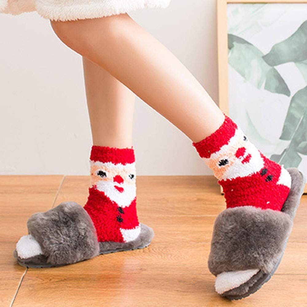 Gellwhu Christmas Fuzzy Socks for Women Girls Gifts Cute Fun Cozy Fluffy Winter Warm Slipper Xmas Holiday Socks (Womens:onesize 5-10, 12 Pairs in 12 partterns)