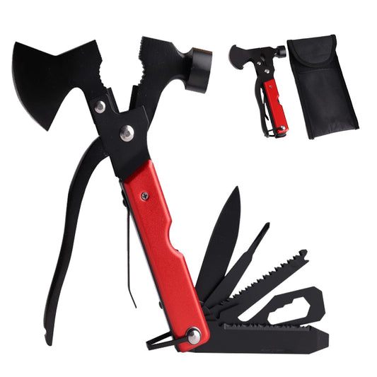 Camping Gear Multitool, Stocking Stuffers for Men 13-in-1 Camping Accessories Multitool Hatchet Camping Tool with Axe Survival Gear for Outdoor Hunting Hiking, Emergency Escape Tool