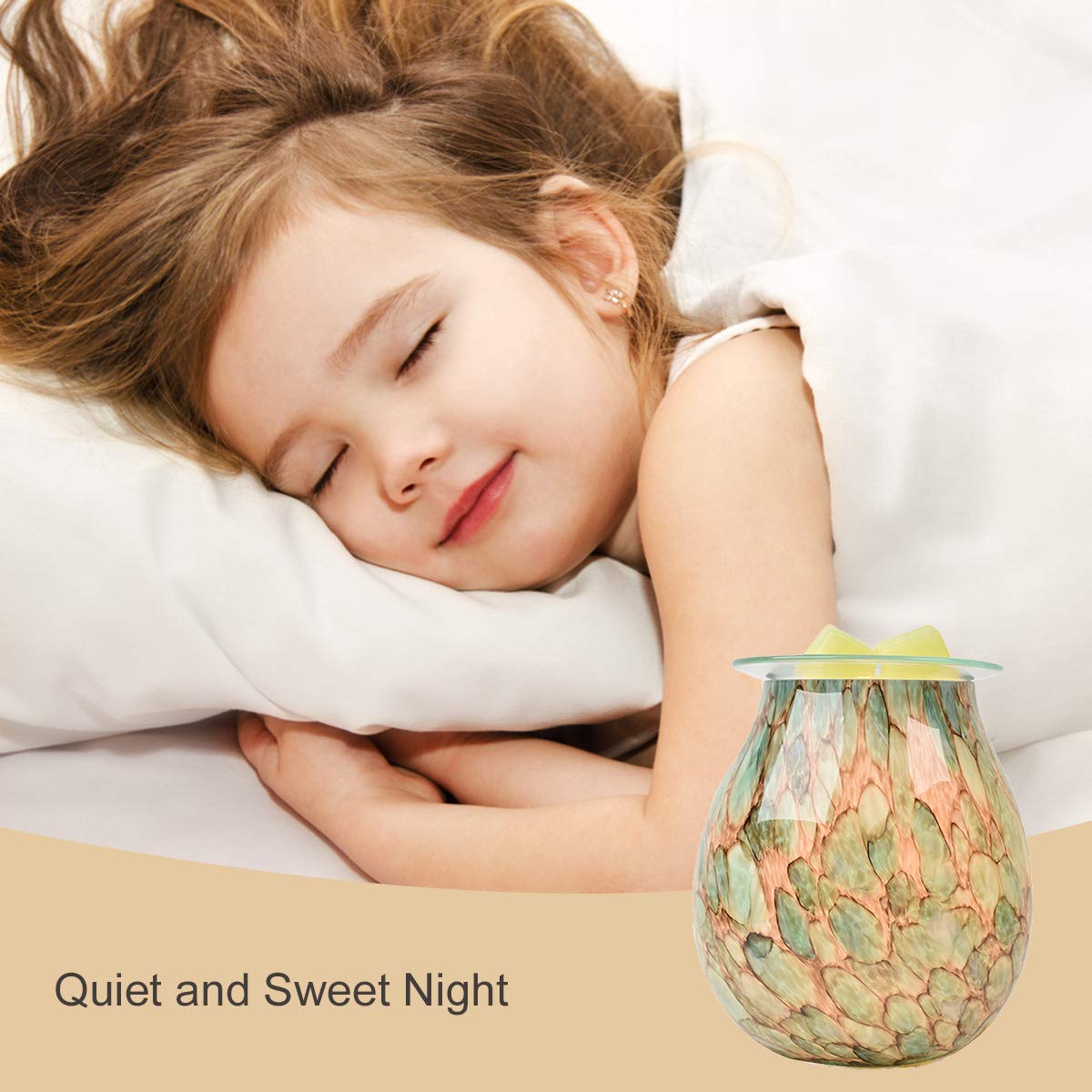 Electric Wax Melts Warmer Burner Essential Oil Warmer Wax Tart Burner Fragrance Night Light Aroma Decorative for Home Office Bedroom Living Room Decor Gifts (Light Green)