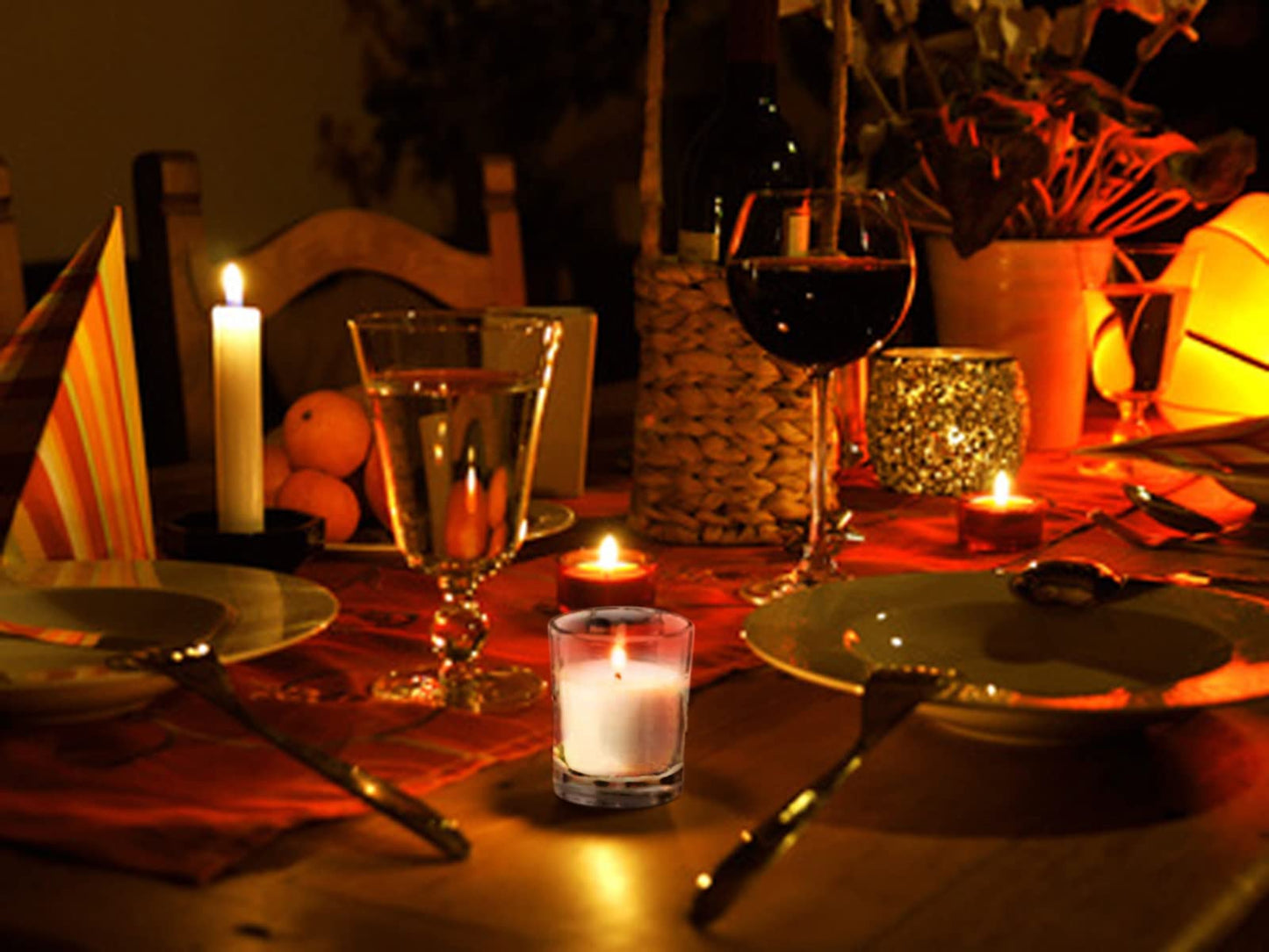 Hosley 48-Pack Ivory Unscented Votive Candles, Clear Glass, 10-12 Hr Burn, Hand-Poured, Ideal for Weddings, Parties, Aromatherapy, Holidays, Gifts