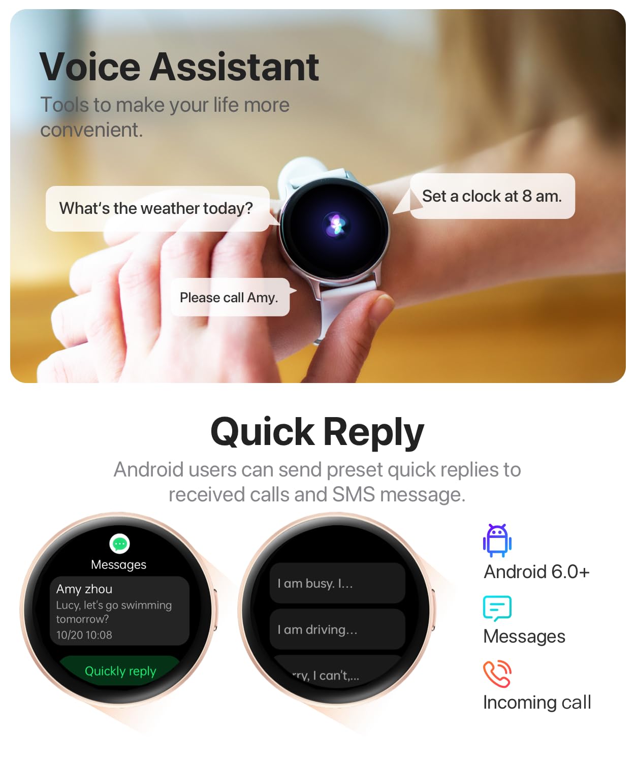 JeeJTek Smart Watch, HD Smartwatch for Men Women (Answer/Make Calls), Fitness Watch with 100+ Sport Modes, IP68 Waterproof/Heart Rate/Sleep Monitor, Activity Trackers for iOS/Android
