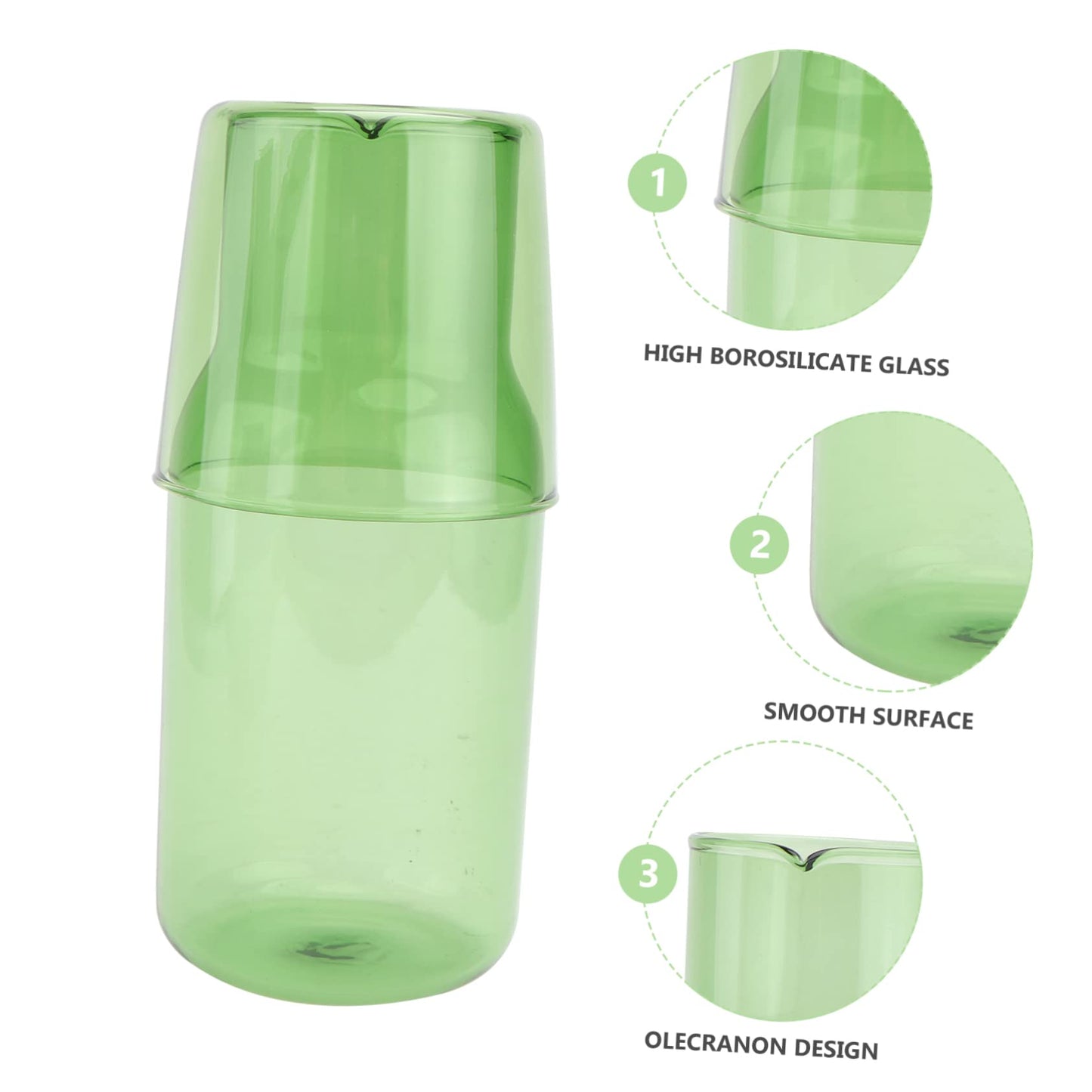 FELTECHELECTR Borosilicate Glass Cup and Water Bottle Set Water Cup Bottle Kitchenware Hotel Supplies for Thanksgiving Parties