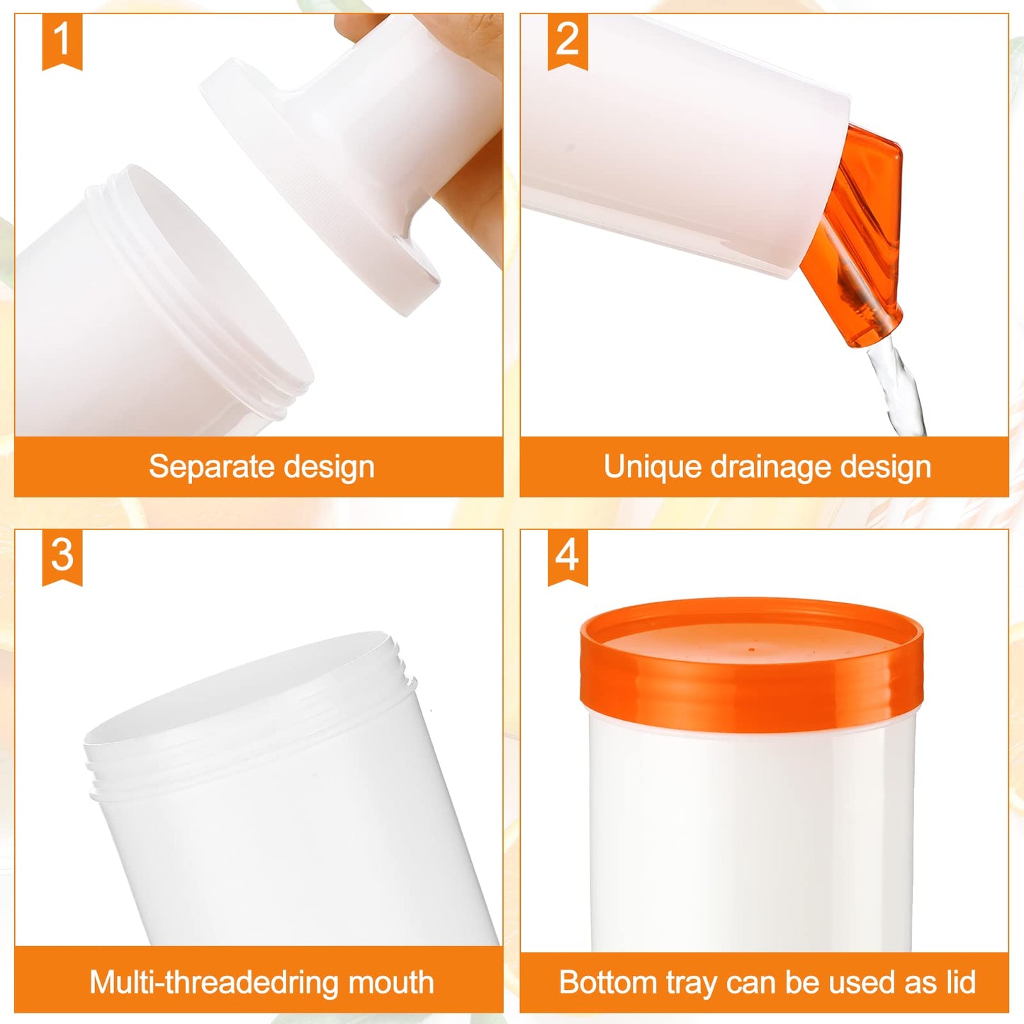 CHENGU 6 Pcs Bar Pour Colorful Juice Pouring Bottle Containers 34 oz Plastic Juice Dispensers for Bar Home Party Kitchen Supplies (White,Orange,Red,Yellow,Blue,Green)