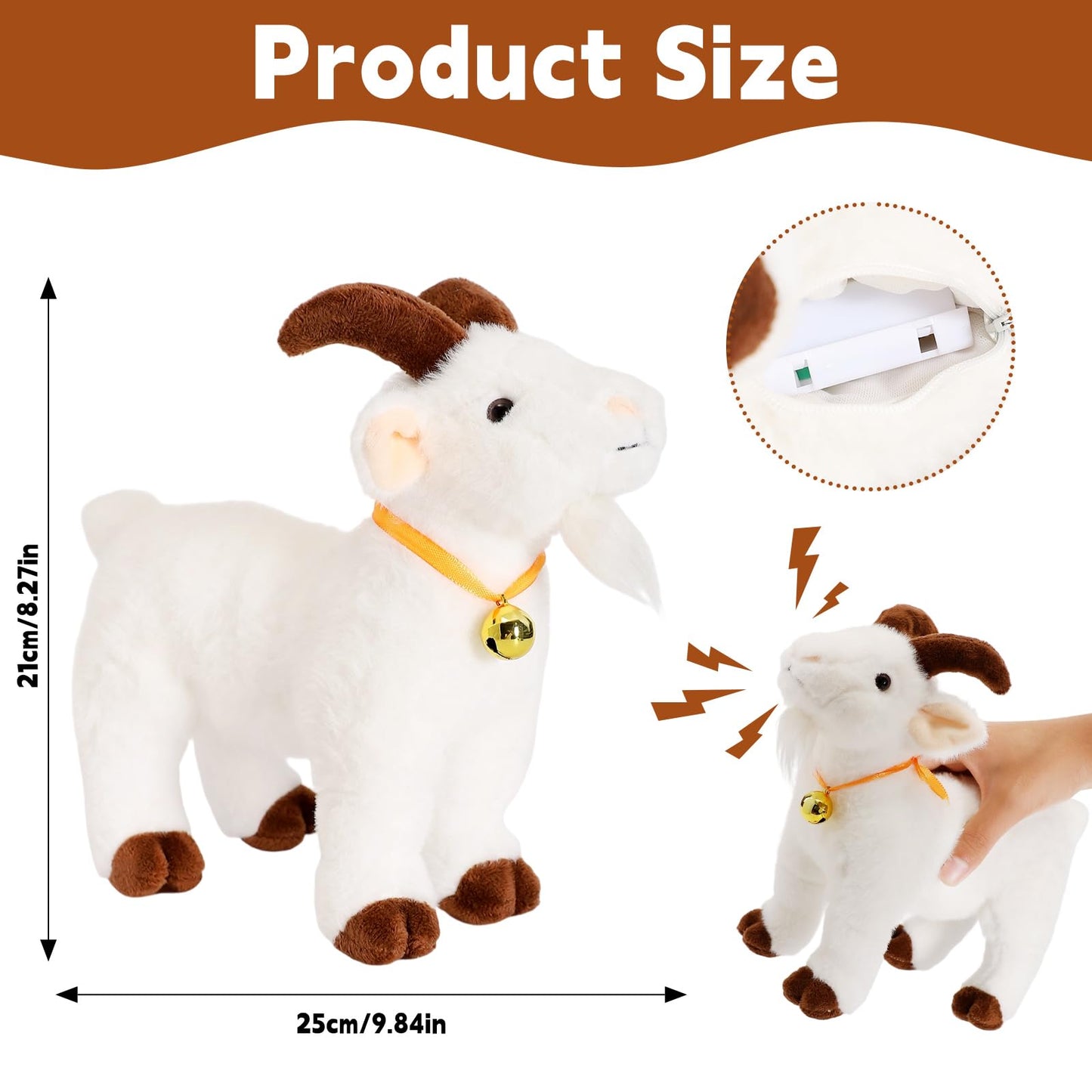Freetoes Screaming Goat Toy,Goat Stuffed Animal Plush Desk Toy,Makes Fun Screaming Goats Sounds,Funny Gag Gifts for Men Women,Weird Things Office Pranks Stuff for Adults,Prank Noise Maker