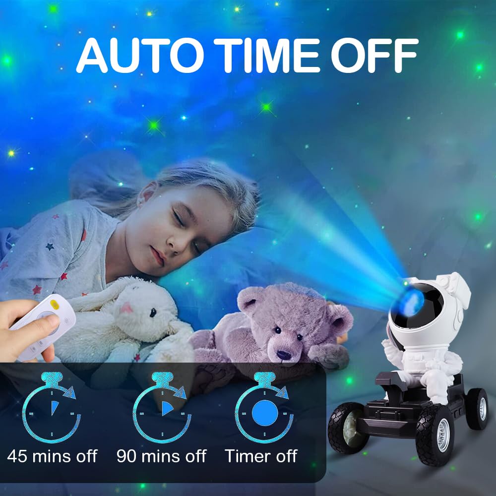 Astronaut Galaxy Star Projector Night Light, 360° Space Man Lunar Rover Buddy Starry Nebula Ceiling Projector Sky LED Starlight Planetarium Spaceman Projector Lamp Kids Room Adults Bedroom Decor Gifts