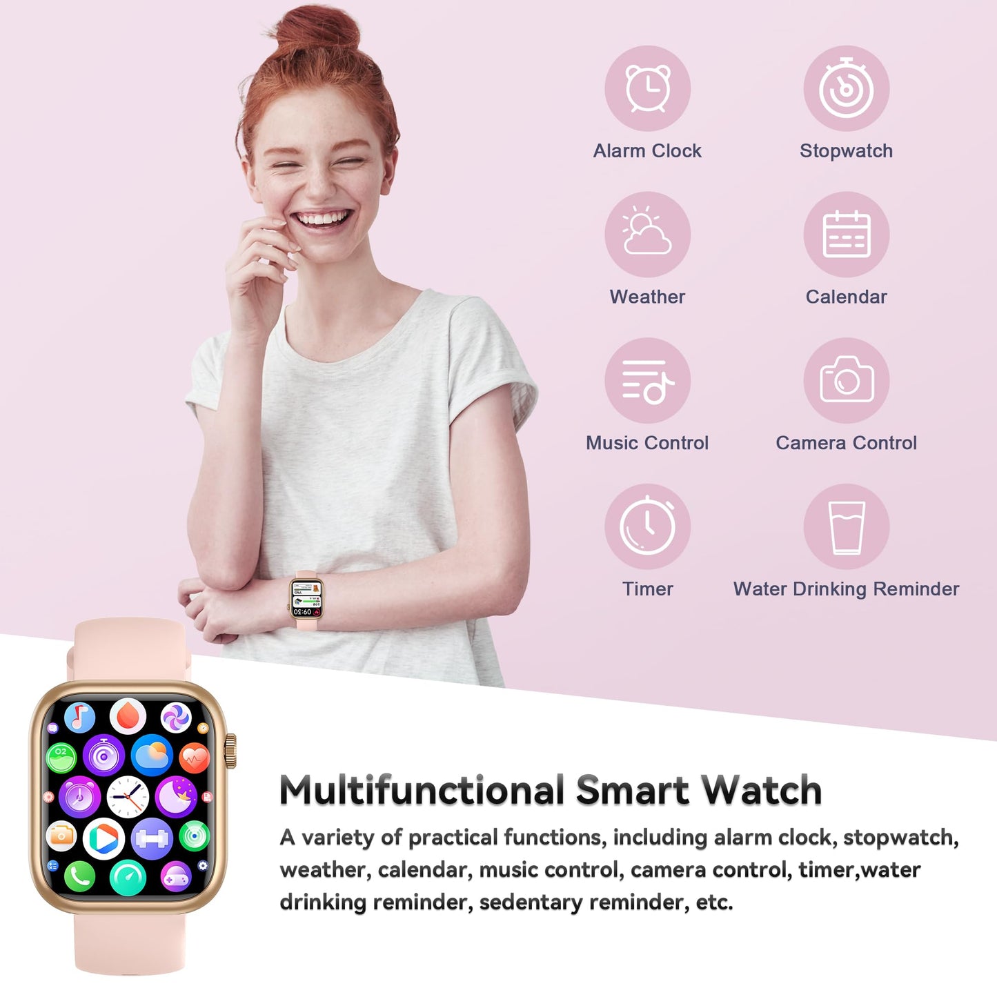 Smart Watch for Men Women, 1.83" Fitness Watch (Answer/Make Call), Smartwatch with Heart Rate/Blood Pressure, Sleep Tracker, Pedometer, 120+ Sport Modes,IP68 Waterproof Fitness Tracker for Android IOS