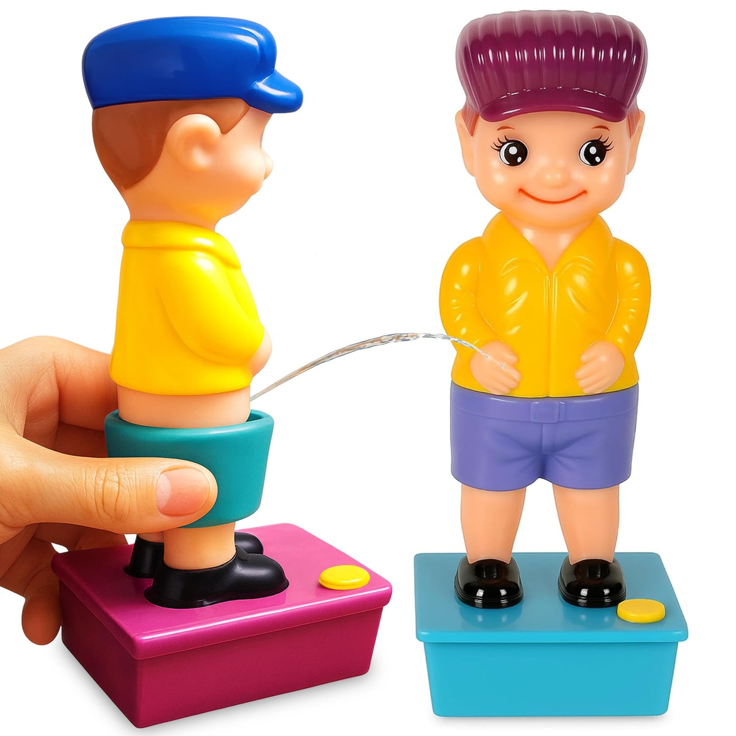 ArtCreativity Set of 2 Squirt Wee Boy Gag Gift, 7.5 inch Water Squirters Toys - Leak-Free Water Base - Classic Funny Novelty Gift for Men, Women, Kids, Hibachi Accessories, Funny Party Favors