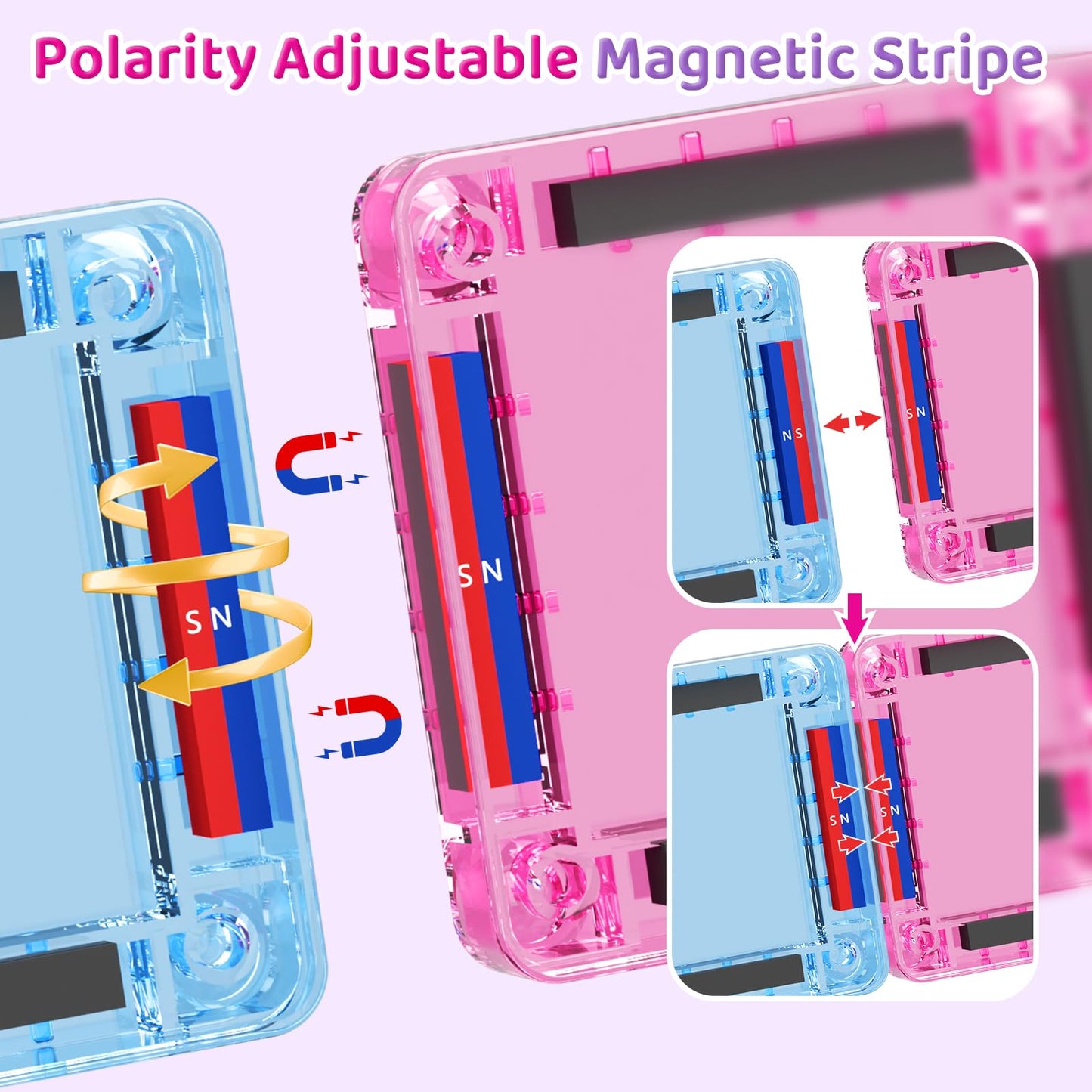 Magnetic Tiles for kids ages 4-8, 40 Pieces Mini Magnetic Building Blocks,Magnet Tiles Travel Construction Set with Storage Iron Box,Toddler Puzzle Birthday Gift Toys for Boys and Girls Ages 3