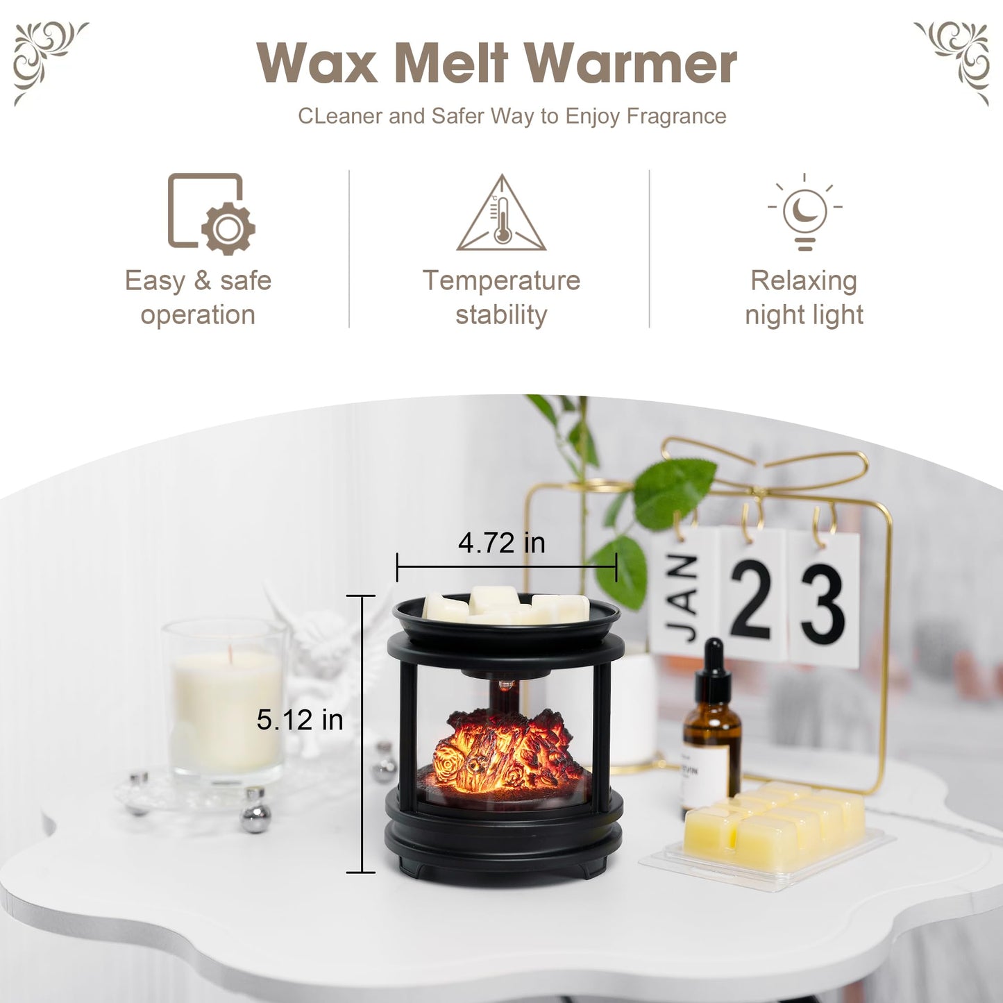 MOAFINA Wax Melt Warmer with Timer,Campfire Wax Warmer,3-in-1 Oil Burner Electric Candle Wax Warmer,Wax Warmer for Scented Wax Melts,Wax Melter Fragrance Warmer for Home Office Bedroom Gifts & Decor