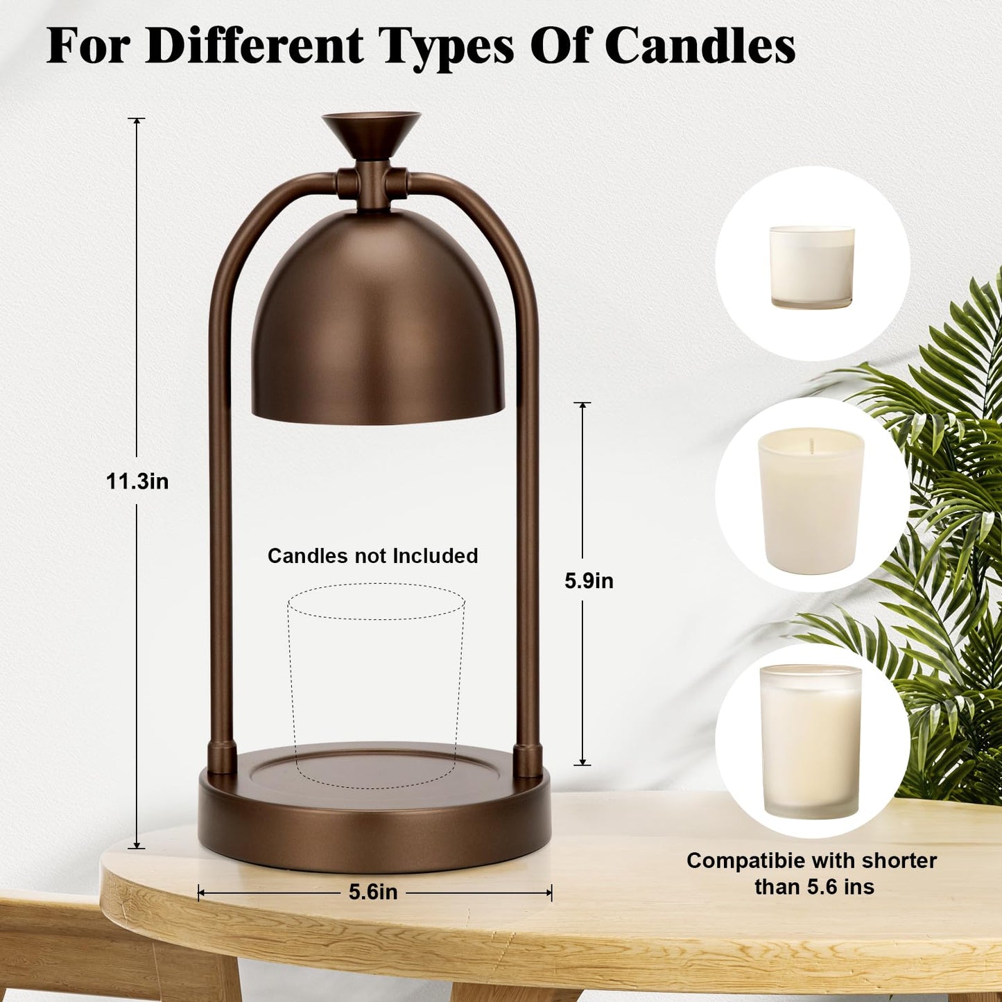 Brown Candle Warmer Lamp with Timer-Electric Candle Light for Bedroom Decor, Aromatherapy at Home | Gifts for Men | Home Gift Ideas