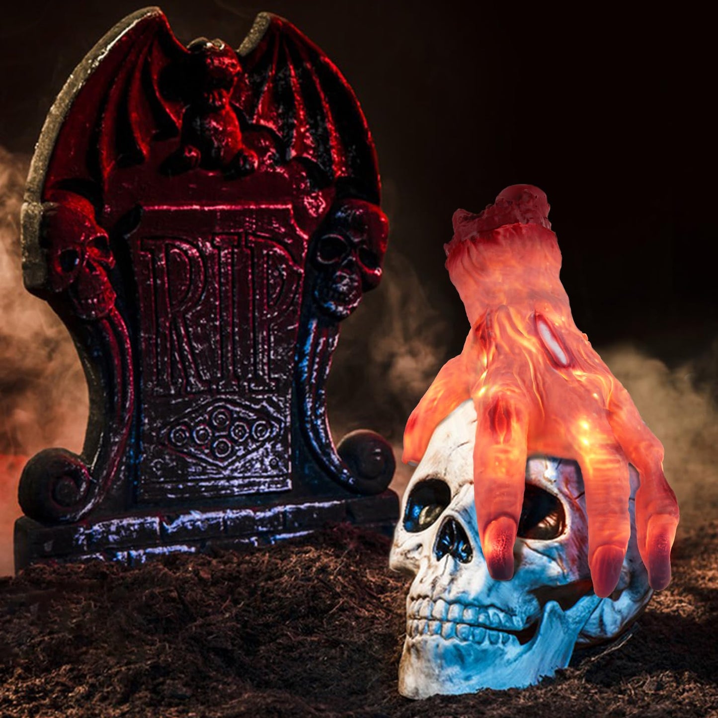 Green Convenience Halloween Decorations Crawling Hand,Halloween Automatic Crawl with Spooky Music Battery Powered Lifelike Scary Can Glow and Moving Hand for Costume Party Holiday Decorations