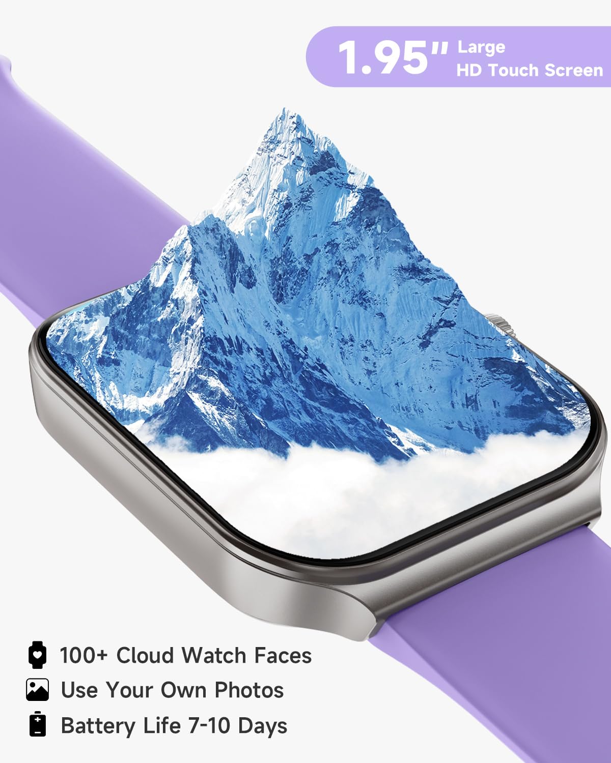 TOOBUR Smart Watch for Women Alexa Built-in, 1.95" Fitness Tracker with Answer/Make Calls, IP68 Waterproof/Heart Rate/Sleep Tracker/100 Sport Modes, Fitness Watch Compatible Android iOS