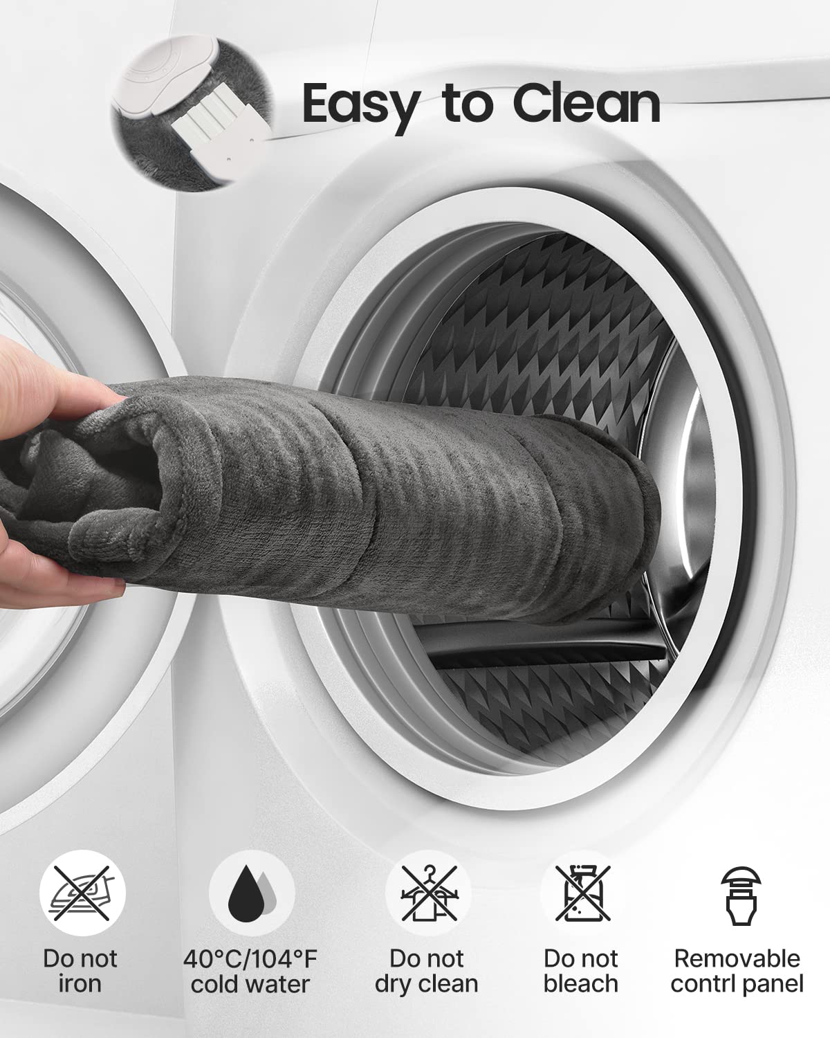 RENPHO Electric Heating Pad for Back Pain Relief, Birthday Gifts for Women Men Mom Dad Elderly, FSA Eligible Items Only List, Large Heat Pad for Neck and Shoulders, 24"x33", ETL Certified, Gray