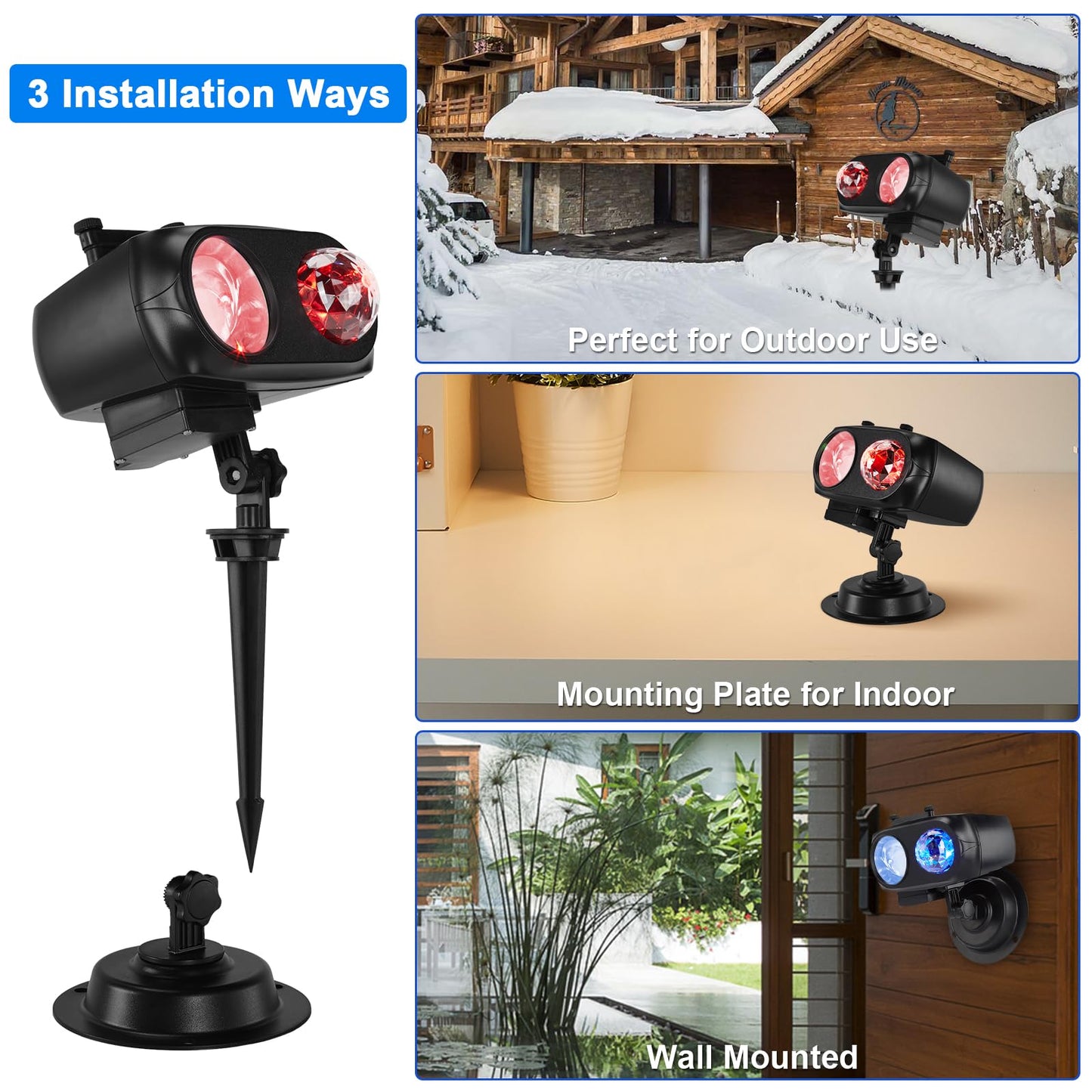 HAKUTA Halloween Christmas Projector Lights,HD Wave Ocean Effect LED Projector with 10 HD Slides (3D Ocean Wave +Patterns) and Remote Control for Christmas, Halloween, Thanksgiving