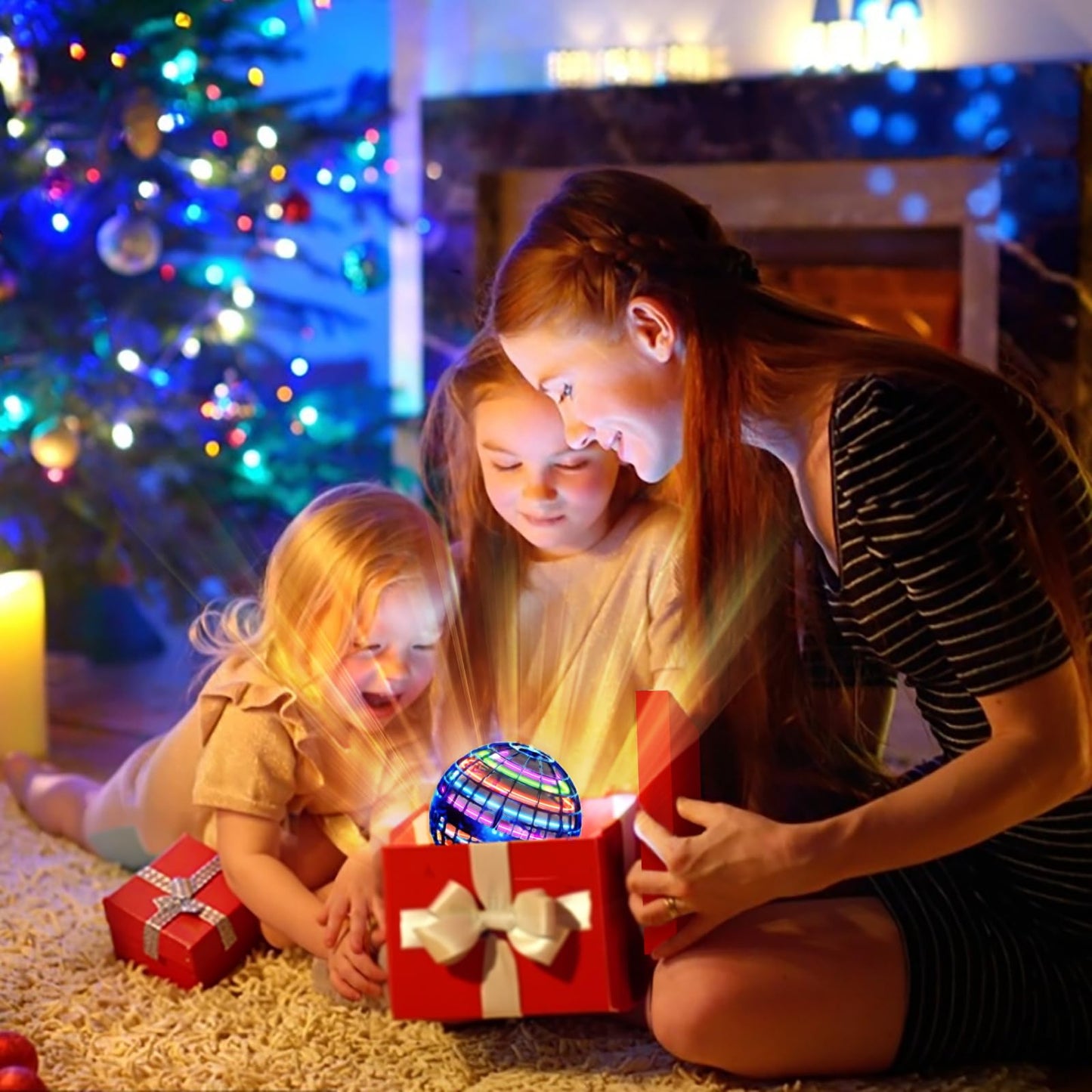 Ivtivfu Flying Orb Ball (Blue, 2025 Upgraded) with Dazzling Lights, Magic Hover Spinner, Cool Boomerang Drone, Floating Cosmic Globe, Kids Toys Gifts for 6 7 8 9 10 Year Old Boys Girls