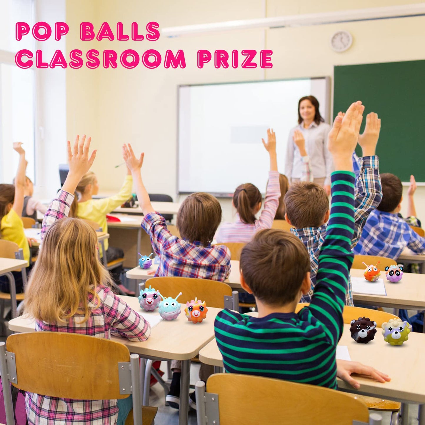 KissFree 18 PACK Animal Pop Balls Party Favors for Kids,3D Pop Balls Fidget Toys,Birthday Gifts for Boys & Girls,Goodie Bag Stuffers,Pinata Stuffers,Carnival Prizes,Treasure Box Toys,Kids Prizes