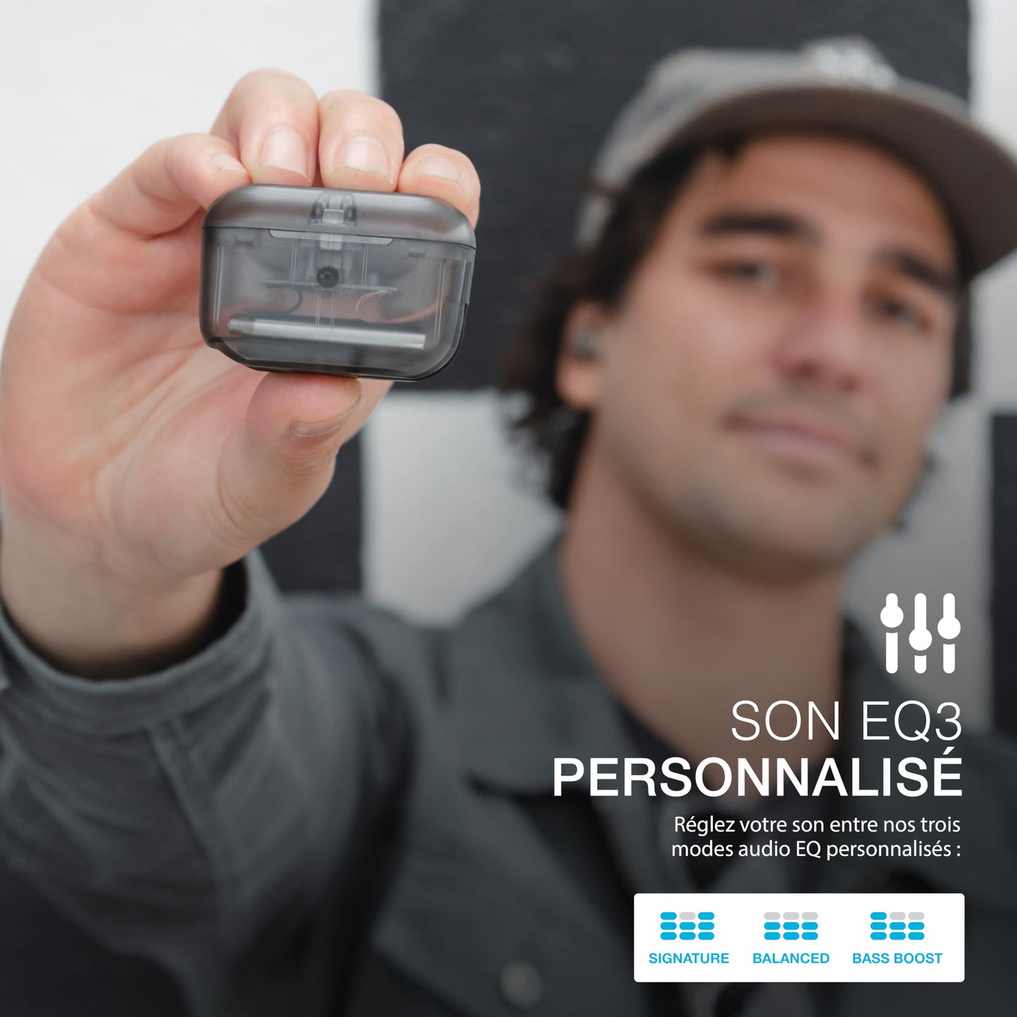 JLab Go Air Pop True Wireless Earbuds, in Ear Headphones, Bluetooth Earphones, Ear Buds with 32H Playtime, Bluetooth Earbuds with Microphone, USB Charging Case, Dual Connect, EQ3 Sound, Clear